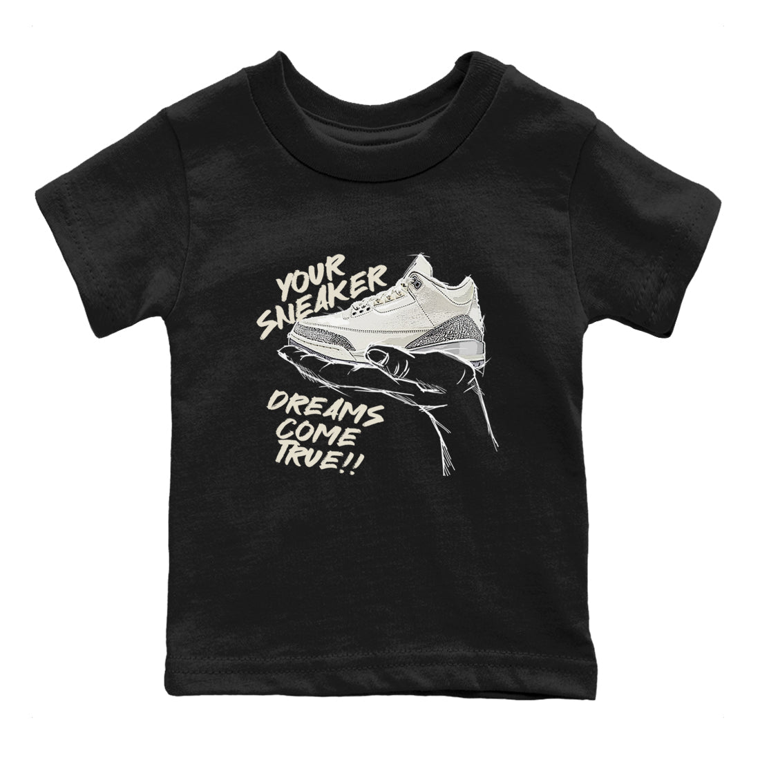 snkmatch Dreams snkmatch Tees Kids - Air Jordan 3 Sail and Cement Grey