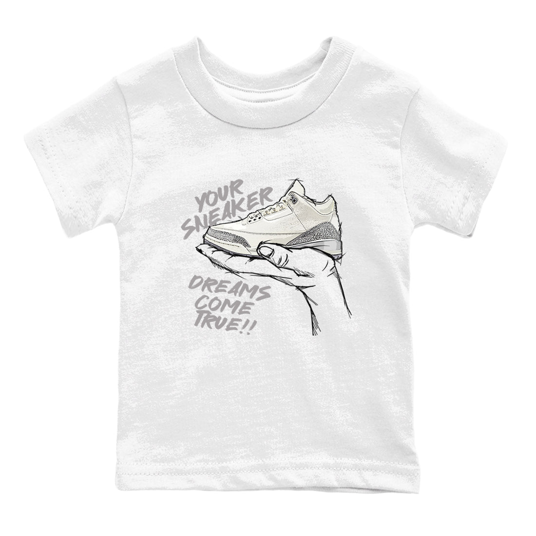 snkmatch Dreams snkmatch Tees Kids - Air Jordan 3 Sail and Cement Grey
