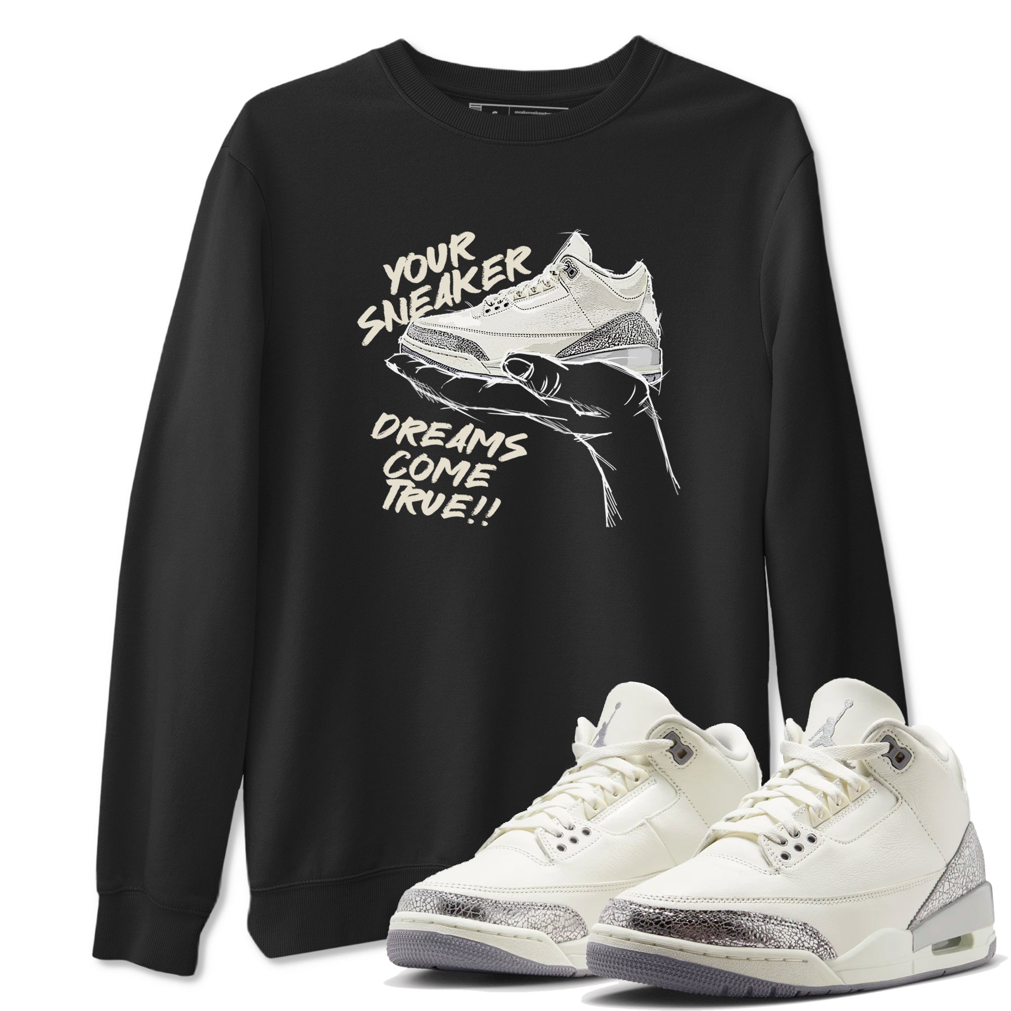 snkmatch Dreams snkmatch Tees - Air Jordan 3 Sail and Cement Grey
