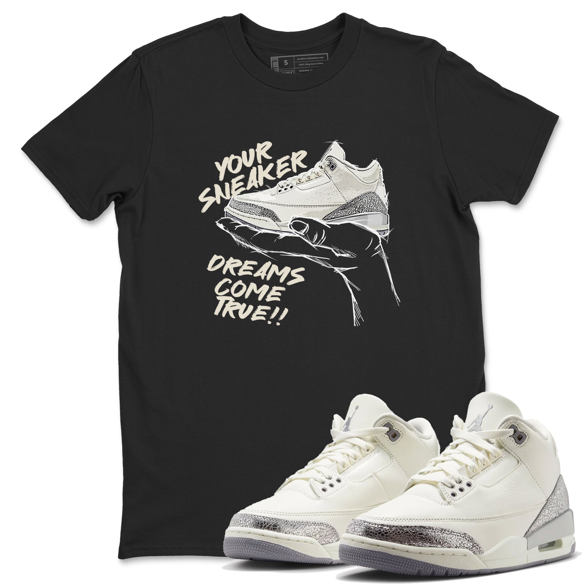 snkmatch Dreams snkmatch Tees - Air Jordan 3 Sail and Cement Grey