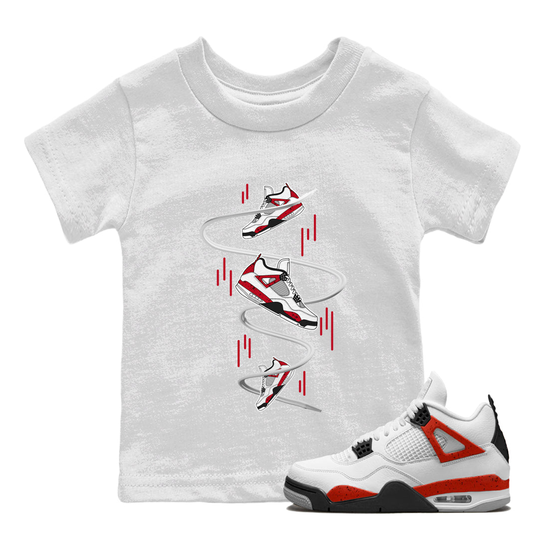 snkmatch Drop Kids Tops - Air Jordan 4 Red Cement