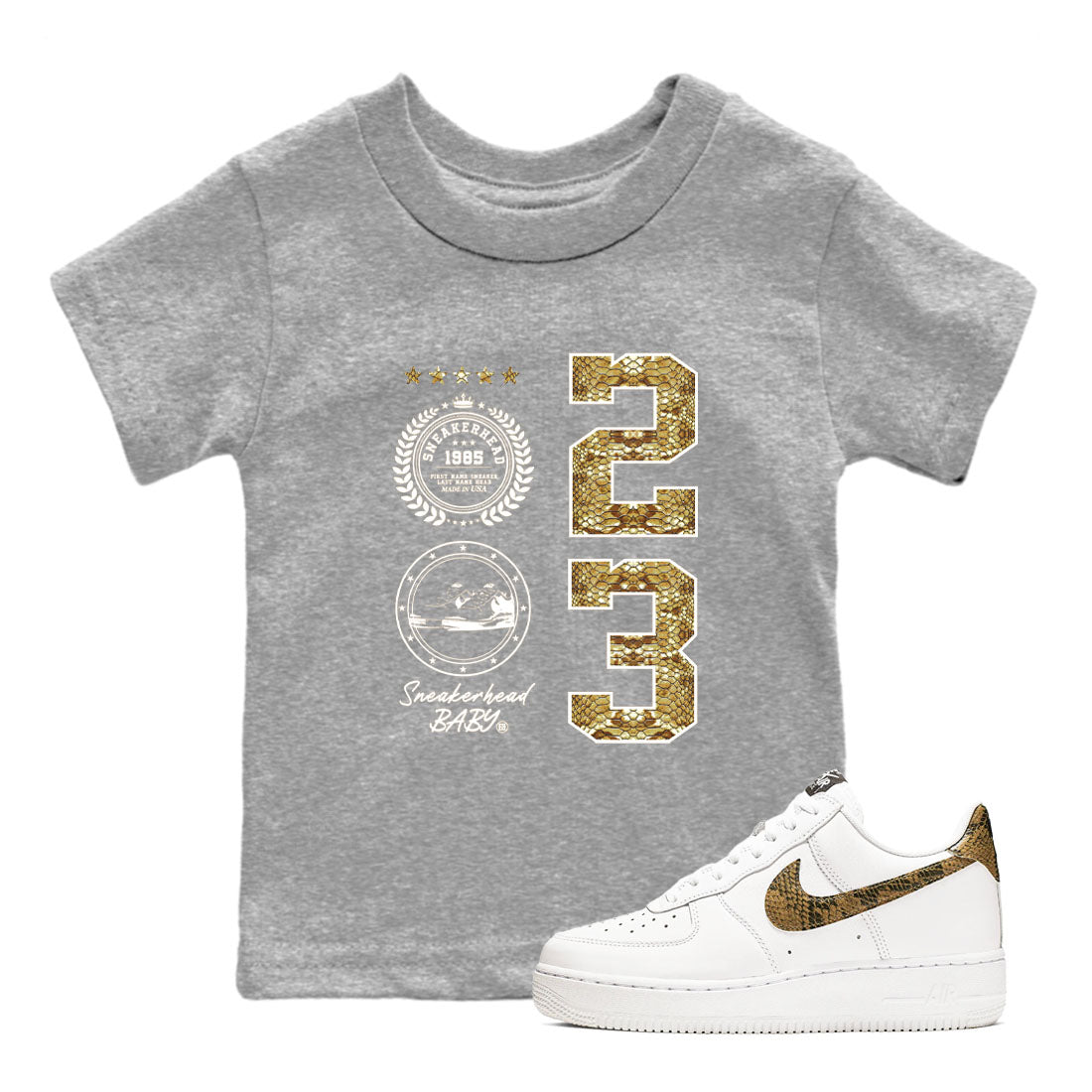 snkmatch Emblem snkmatch Tees Kids - Air Force 1 Ivory Snake
