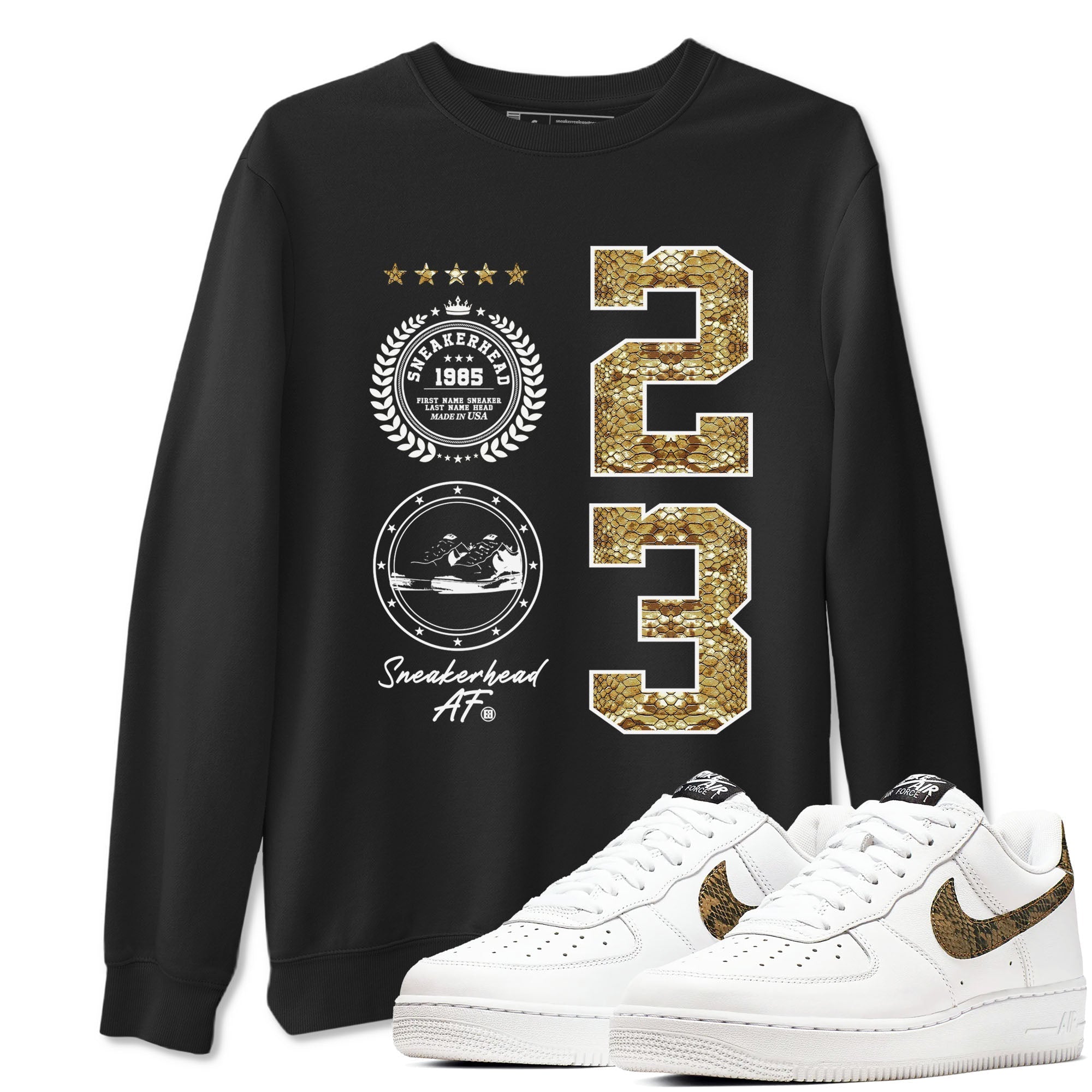 snkmatch Emblem snkmatch Tees - Air Force 1 Ivory Snake