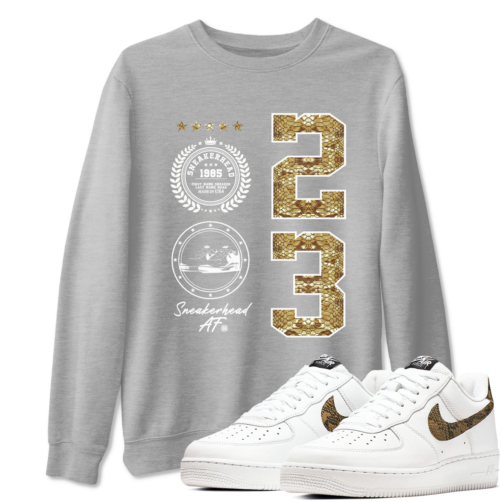 snkmatch Emblem snkmatch Tees - Air Force 1 Ivory Snake