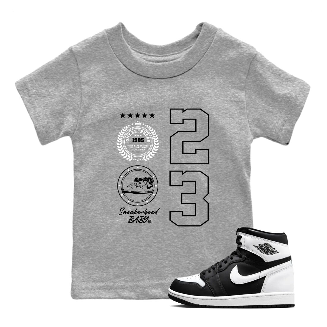 snkmatch Emblem snkmatch Tees Kids - Air Jordan 1 Black White