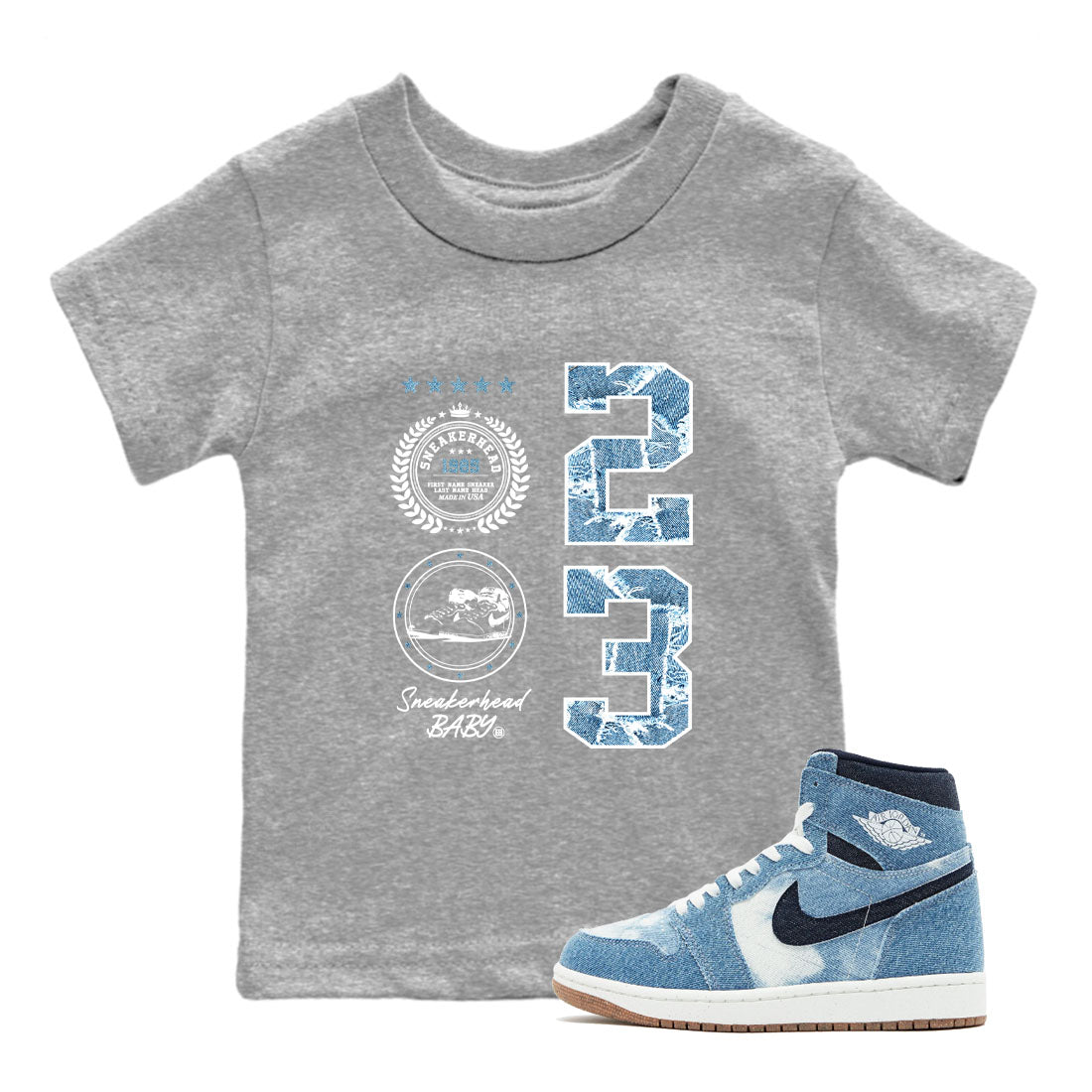 snkmatch Emblem snkmatch Tees Kids - Air Jordan 1 Denim 2024