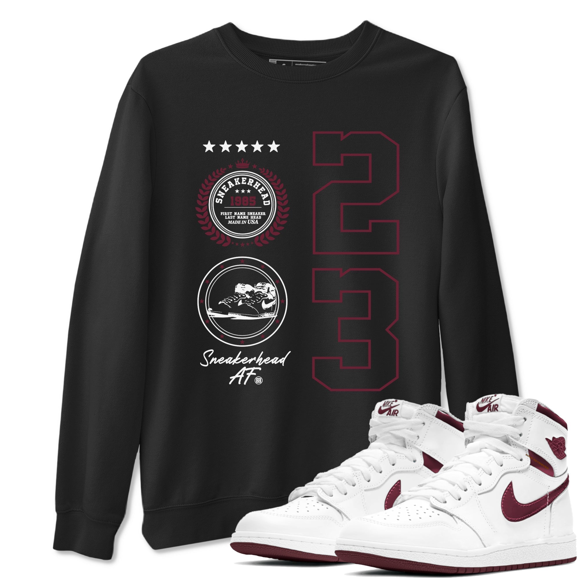 snkmatch Emblem snkmatch Tees - Air Jordan 1 Metallic Burgundy