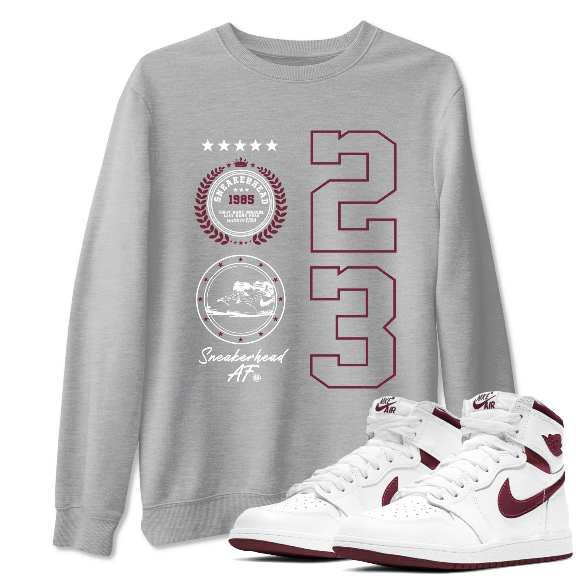 snkmatch Emblem snkmatch Tees - Air Jordan 1 Metallic Burgundy