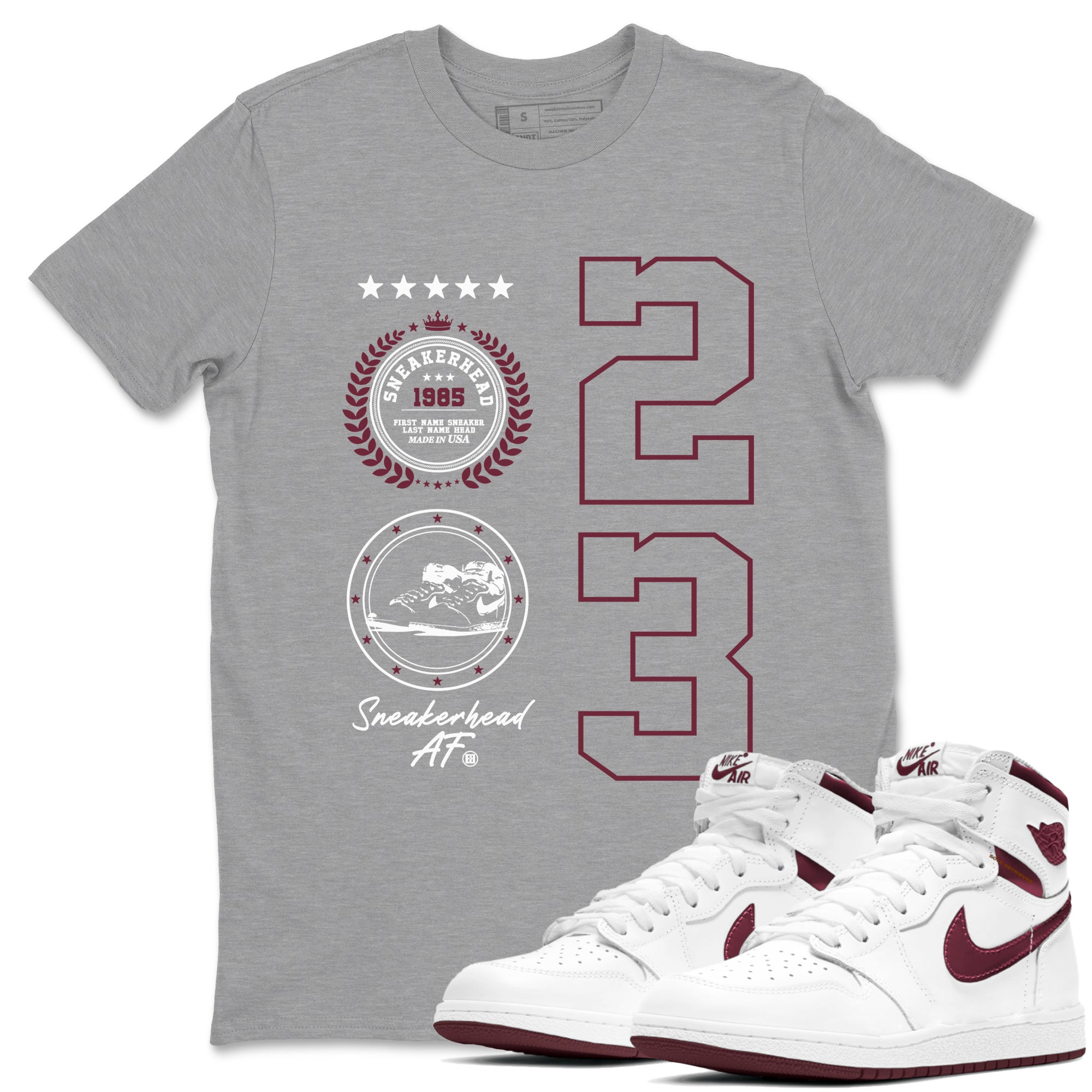 snkmatch Emblem snkmatch Tees - Air Jordan 1 Metallic Burgundy
