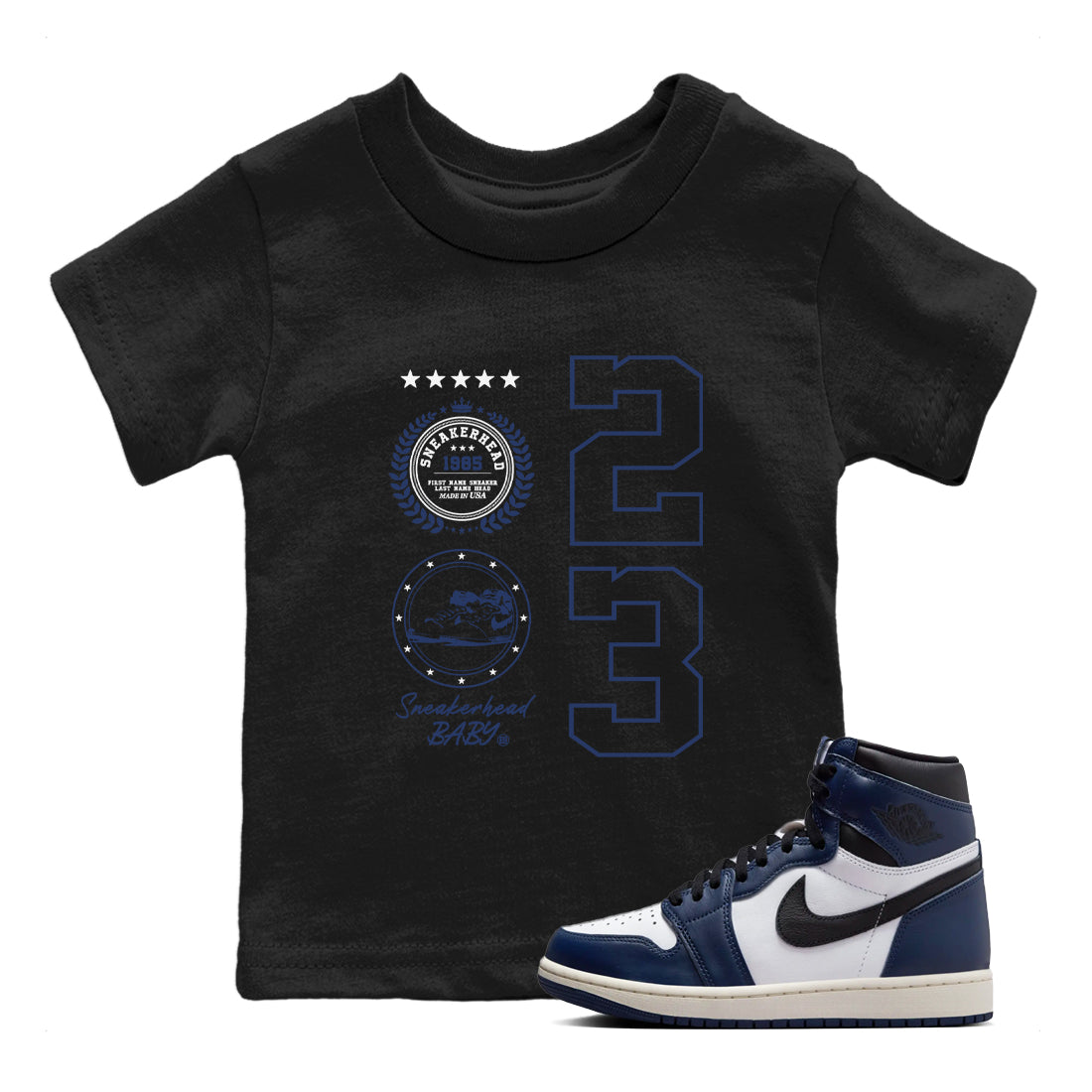snkmatch Emblem snkmatch Tees Kids - Air Jordan 1 Midnight Navy