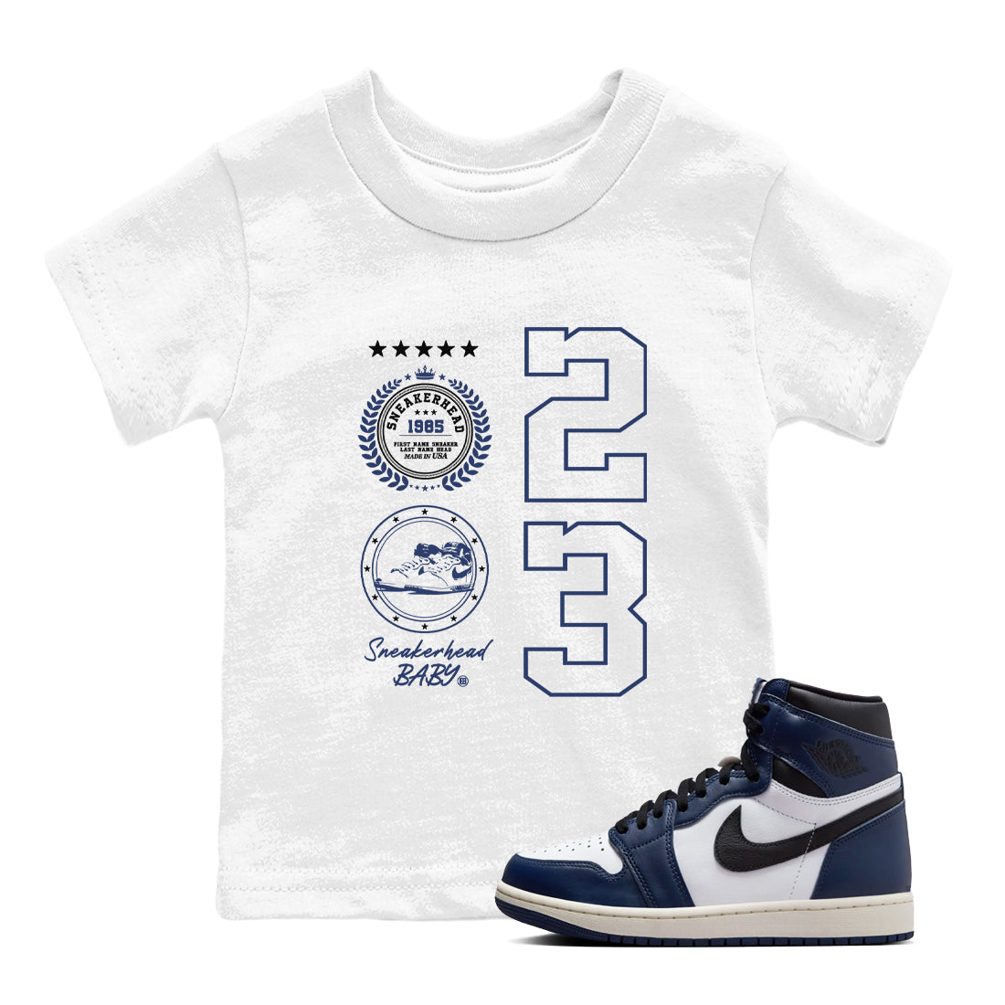 snkmatch Emblem snkmatch Tees Kids - Air Jordan 1 Midnight Navy