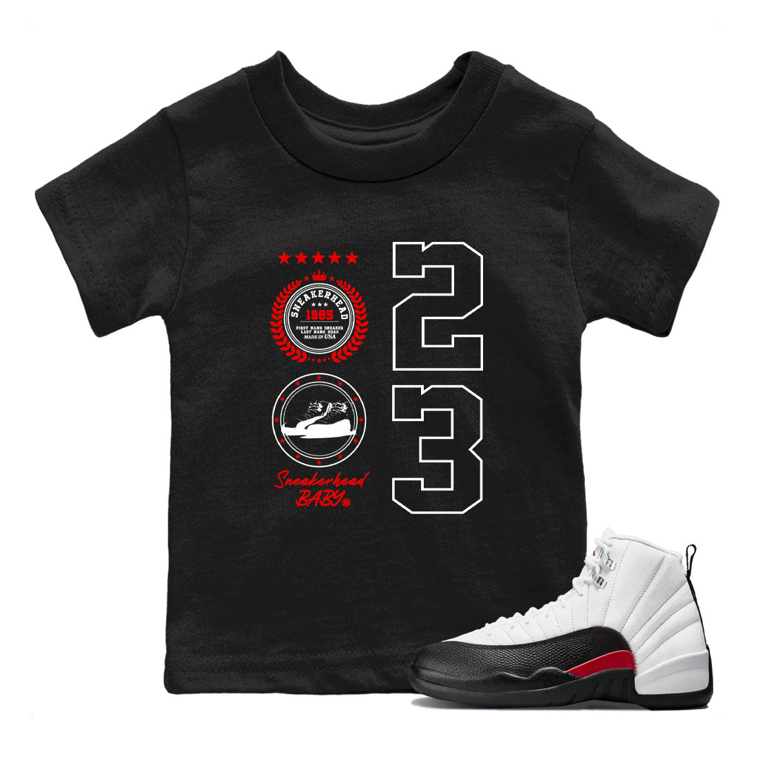 snkmatch Emblem snkmatch Tees Kids - Air Jordan 12 Taxi Flip