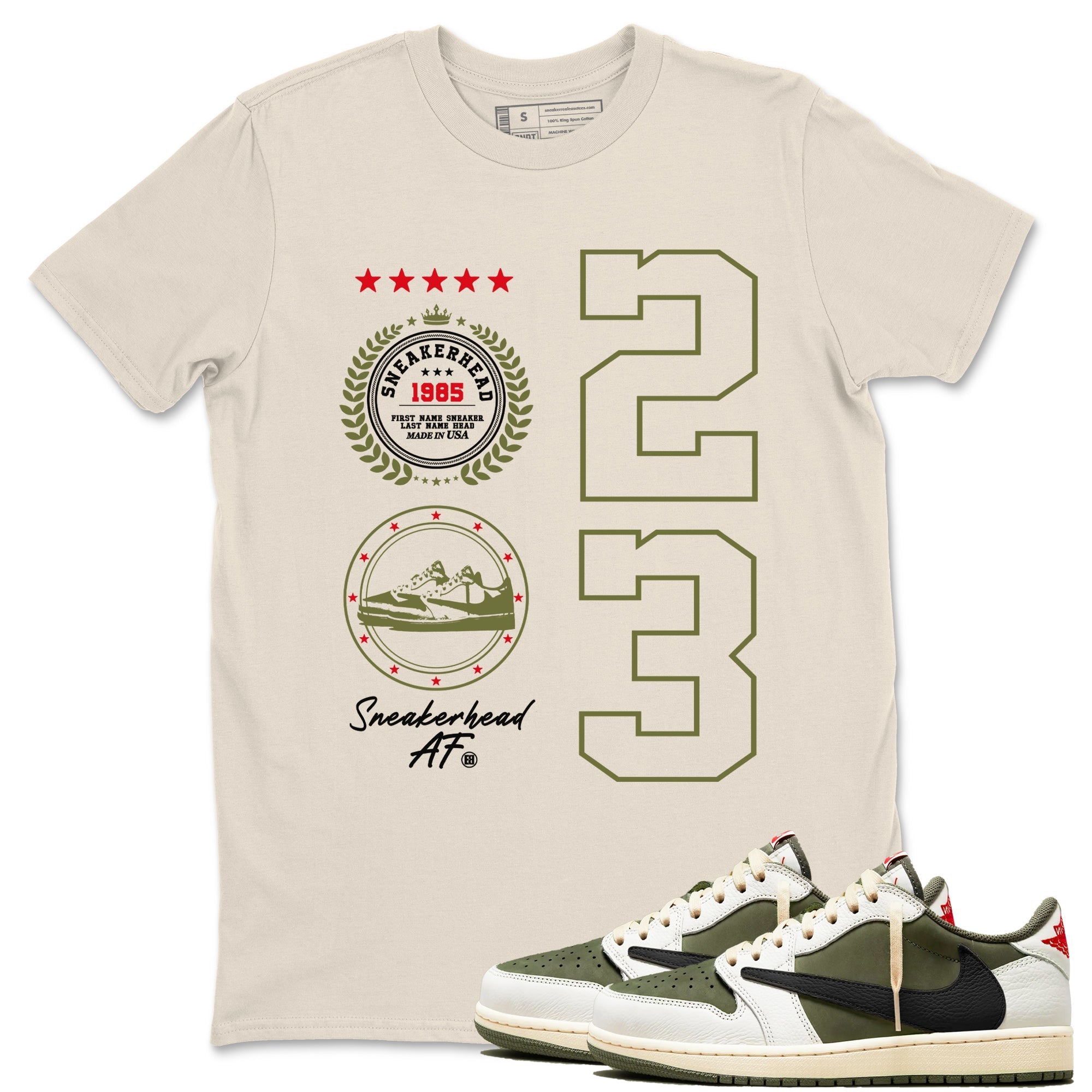 snkmatch Emblem snkmatch Tees - Air Jordan 1 Travis Scott Medium Olive
