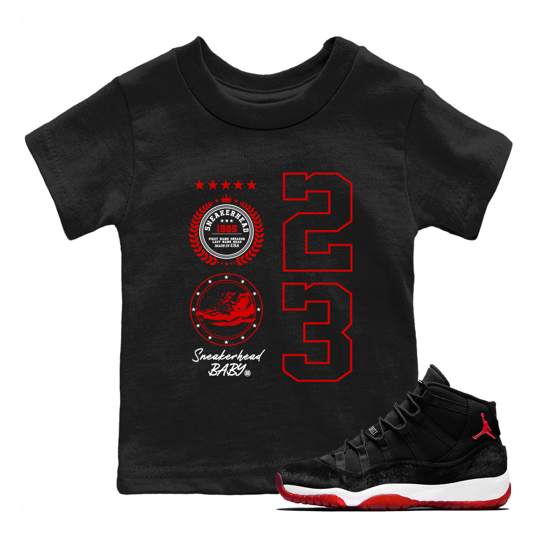 snkmatch Emblem snkmatch Tees Kids - Air Jordan 11 Bred Velvet