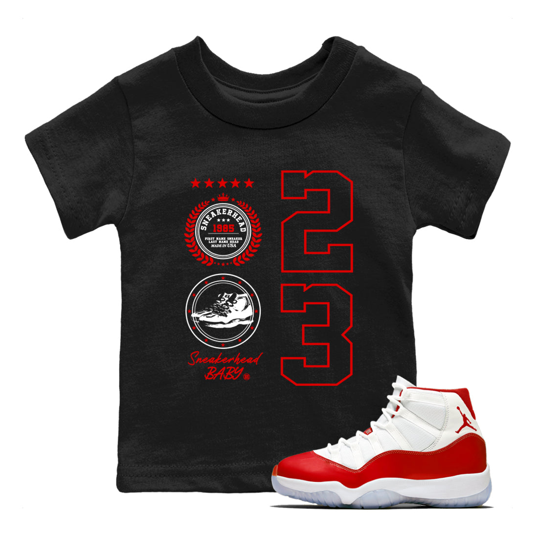 snkmatch Emblem snkmatch Tees Kids - Air Jordan 11 Cherry