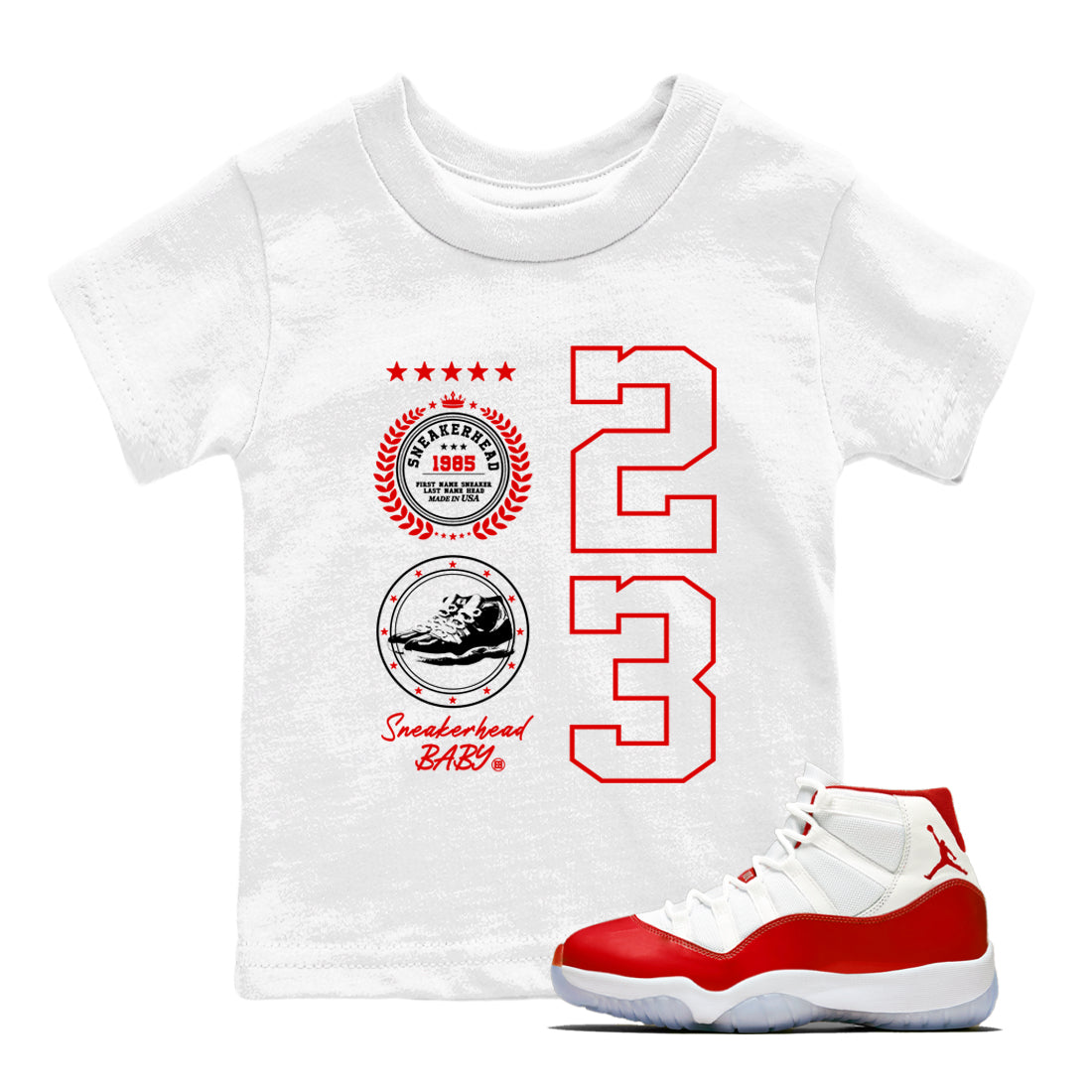 snkmatch Emblem snkmatch Tees Kids - Air Jordan 11 Cherry