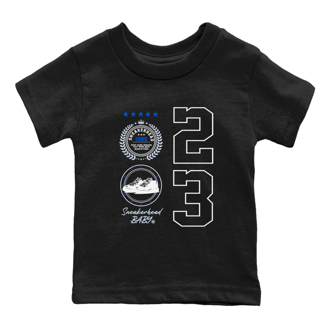 snkmatch Emblem snkmatch Tees Kids - Air Jordan 11 Black and Varsity Royal