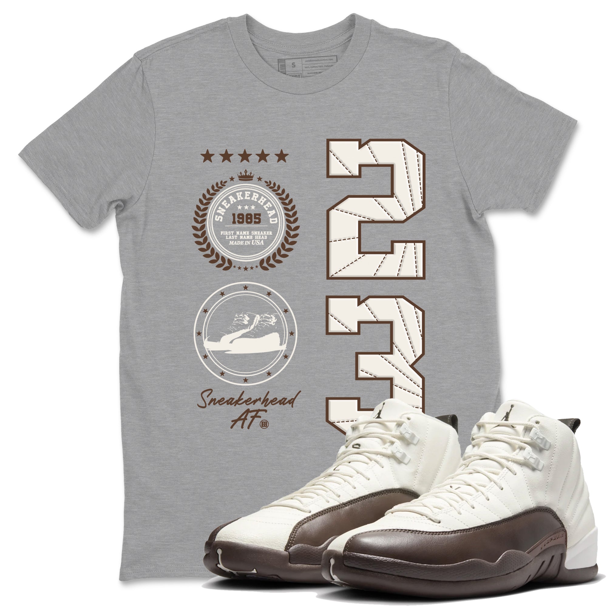 snkmatch Emblem snkmatch Tees - Air Jordan 12 Baroque Brown