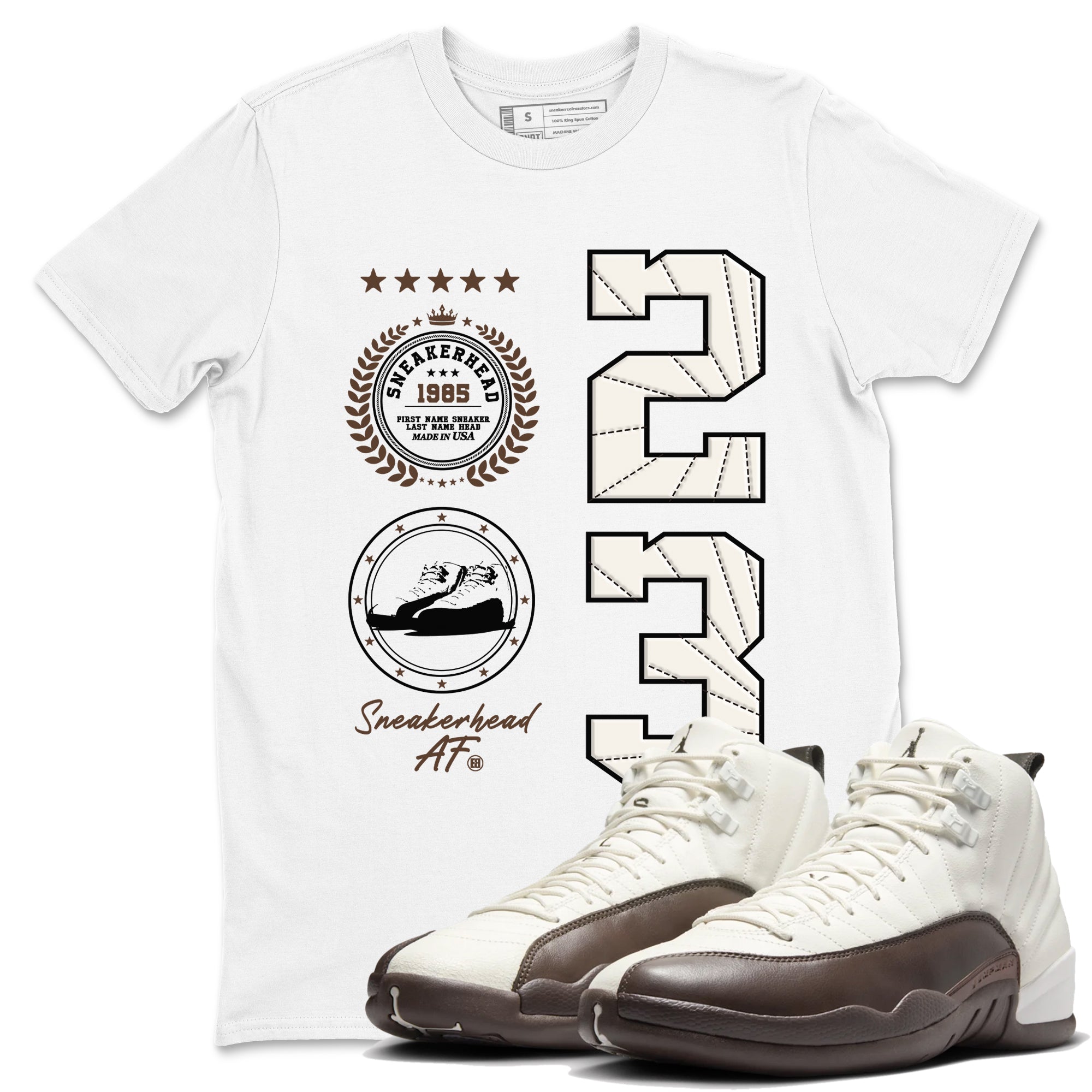 snkmatch Emblem snkmatch Tees - Air Jordan 12 Baroque Brown