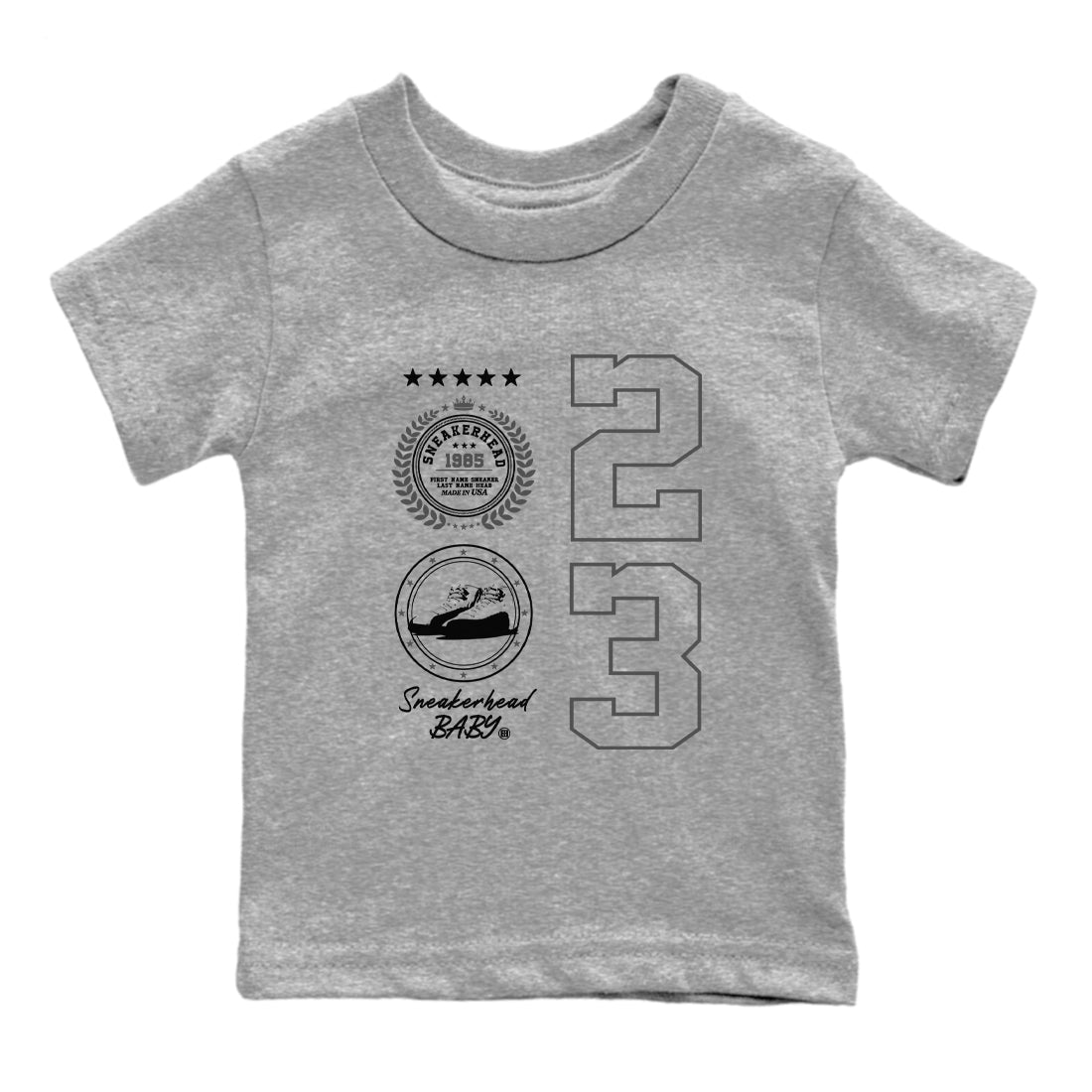 snkmatch Emblem snkmatch Tees Kids - Air Jordan 12 Black Wolf Grey