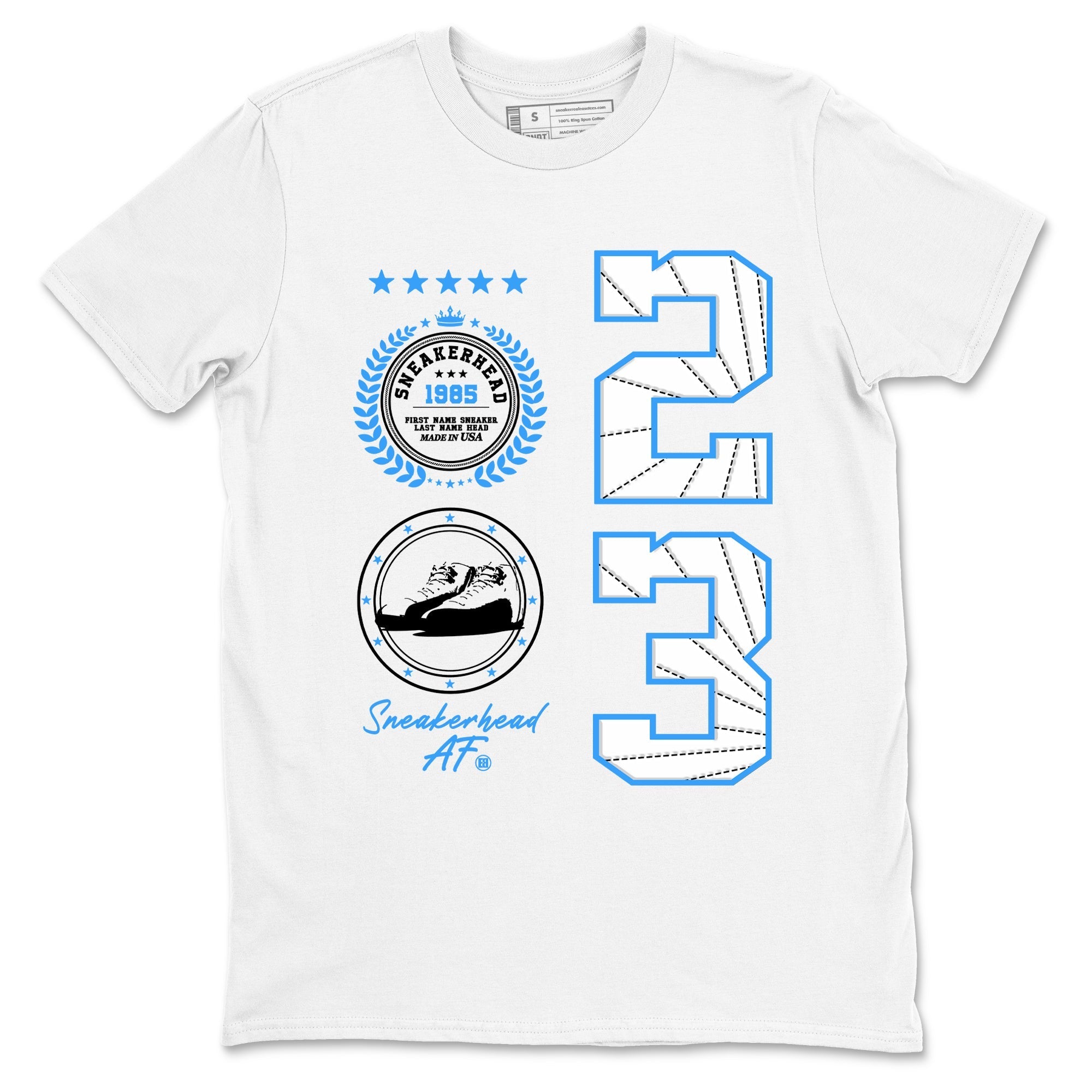 snkmatch Emblem snkmatch Tees - Air Jordan 12 White and University Blue