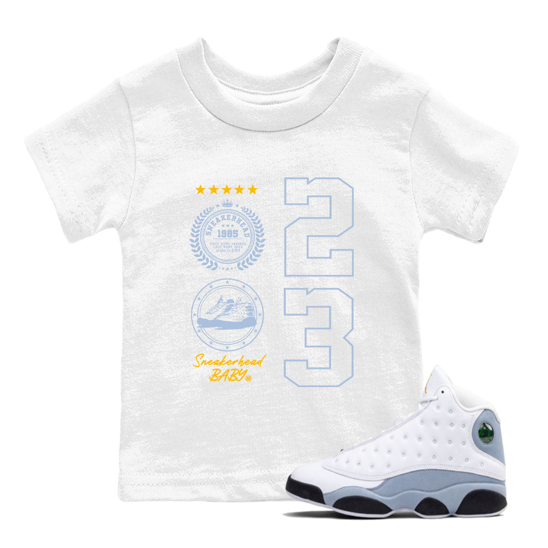 snkmatch Emblem snkmatch Tees Kids - Air Jordan 13 Blue Grey