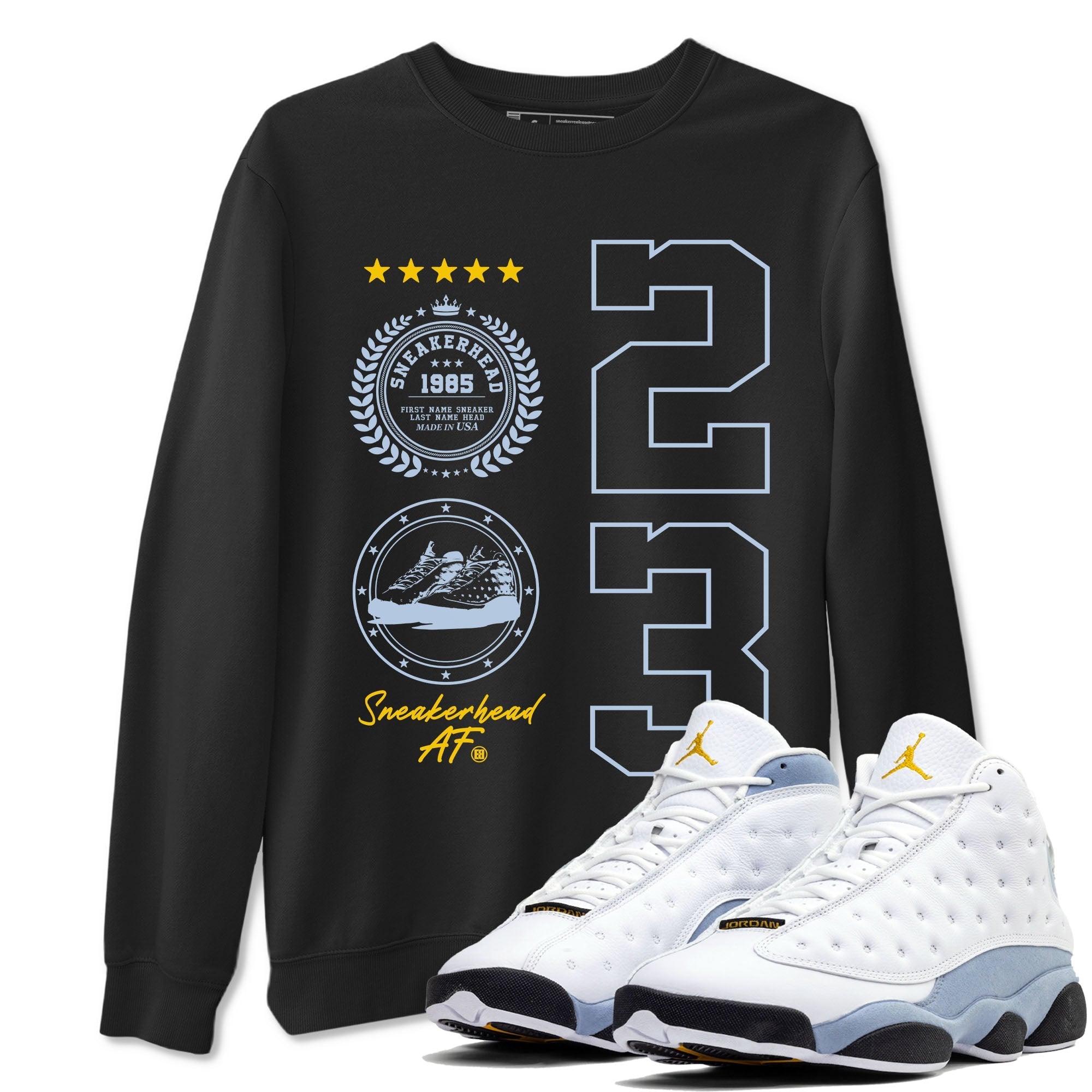snkmatch Emblem snkmatch Tees - Air Jordan 13 Blue Grey