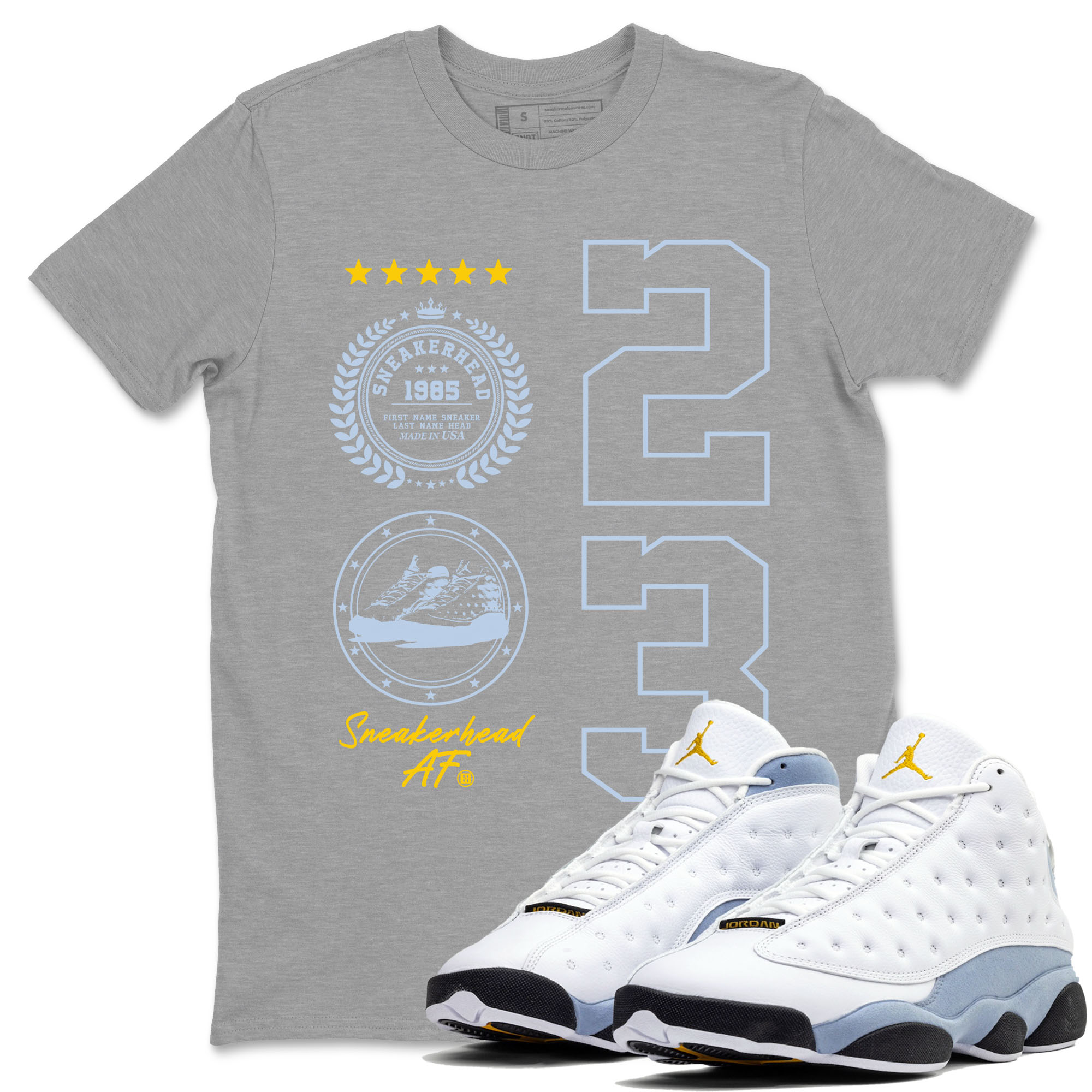 snkmatch Emblem snkmatch Tees - Air Jordan 13 Blue Grey