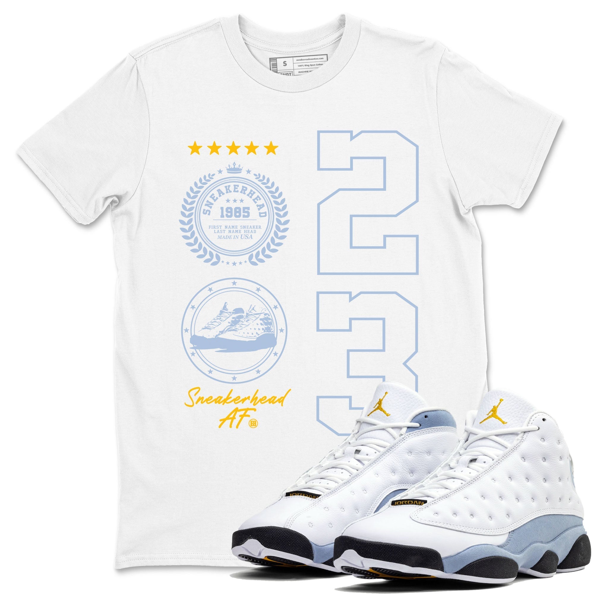 snkmatch Emblem snkmatch Tees - Air Jordan 13 Blue Grey