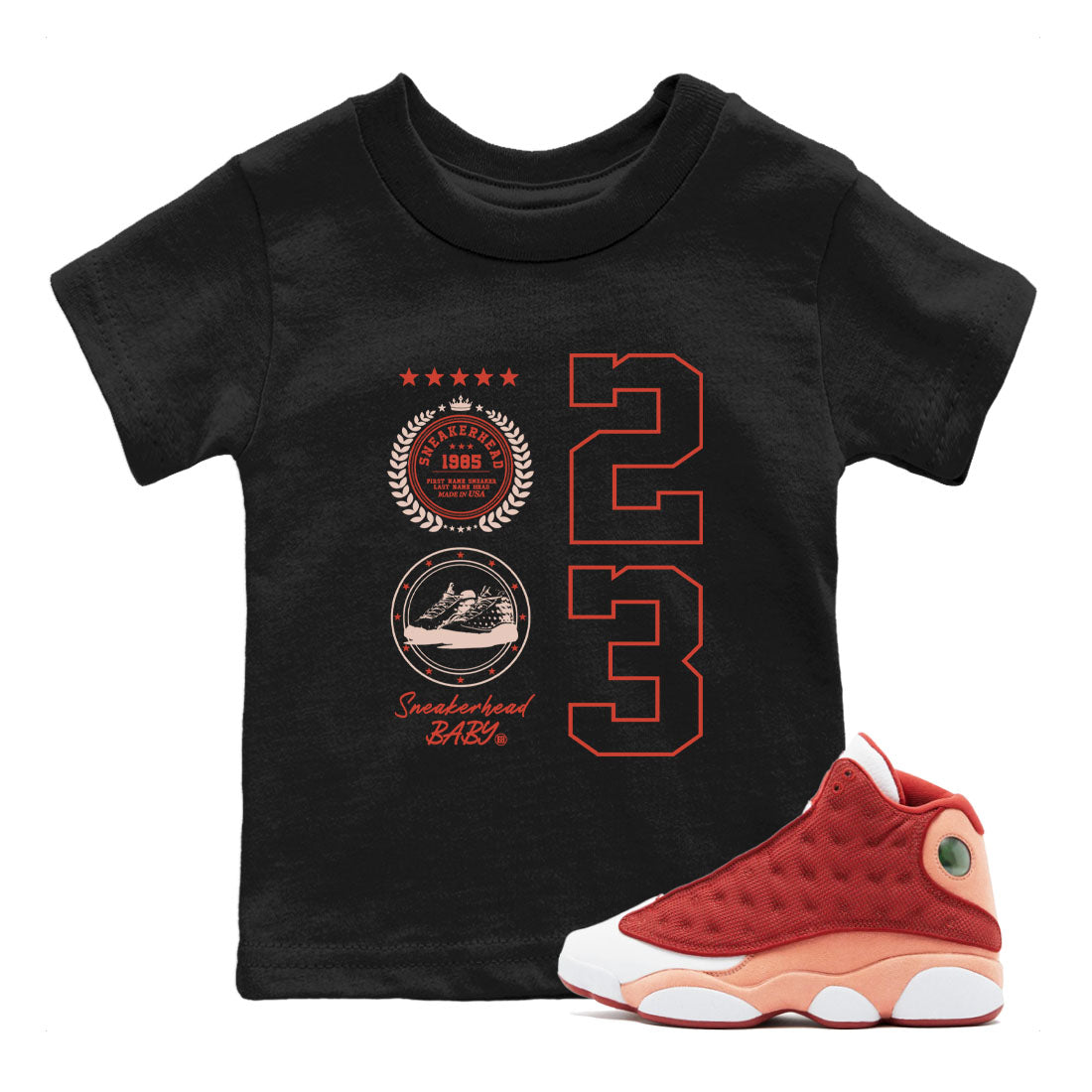 snkmatch Emblem snkmatch Tees Kids - Air Jordan 13 Dune Red