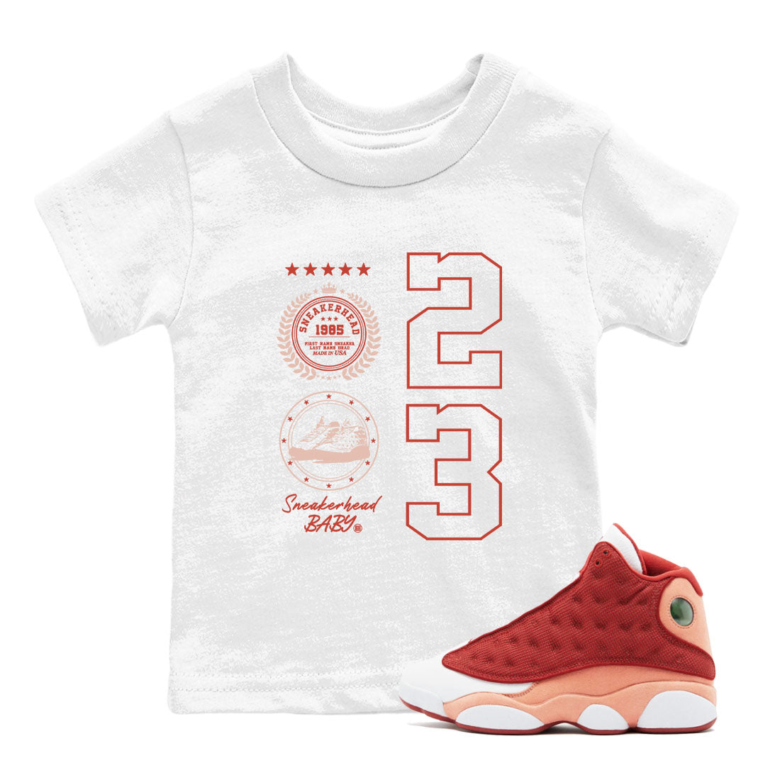 snkmatch Emblem snkmatch Tees Kids - Air Jordan 13 Dune Red