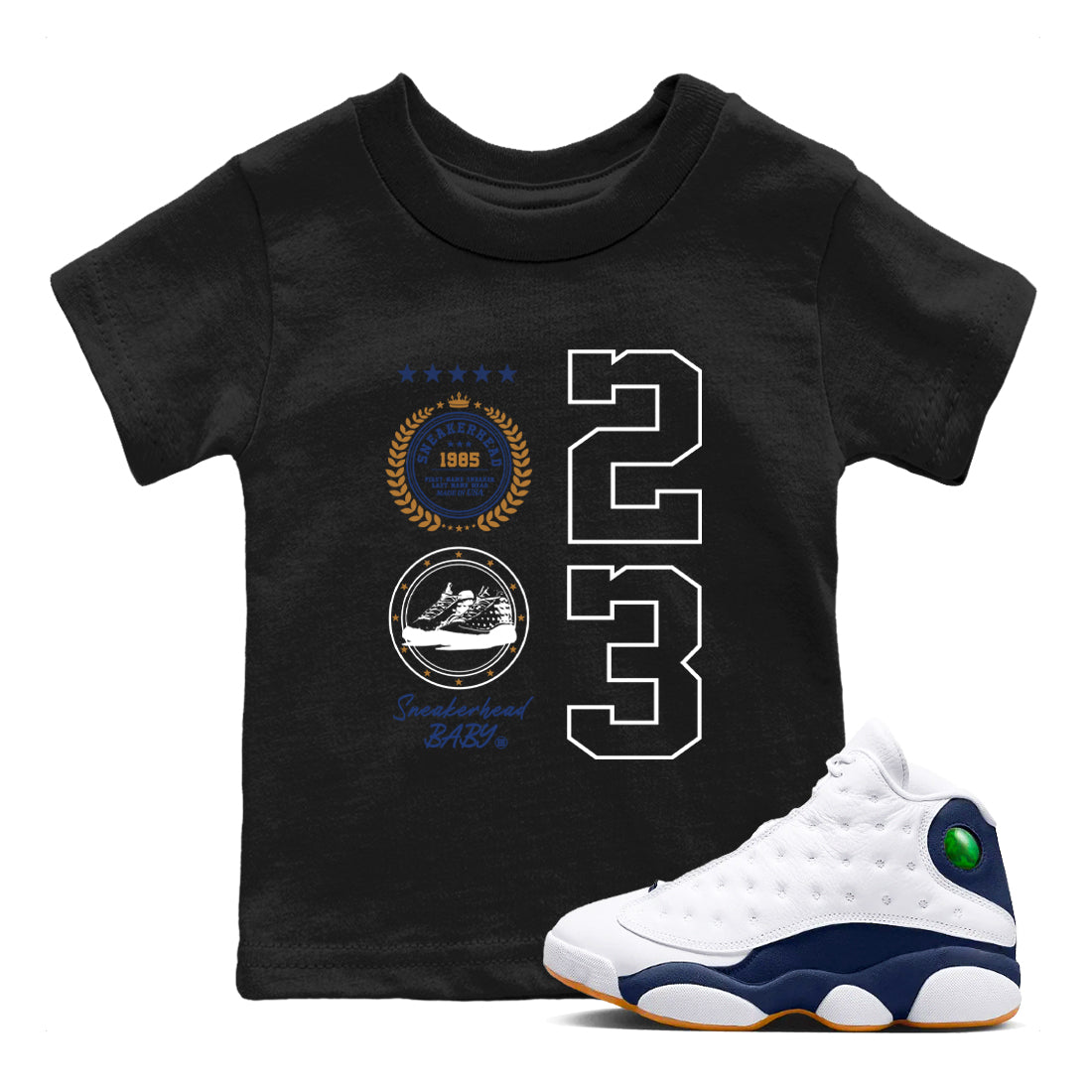 snkmatch Emblem snkmatch Tees Kids - Air Jordan 13 Midnight Navy