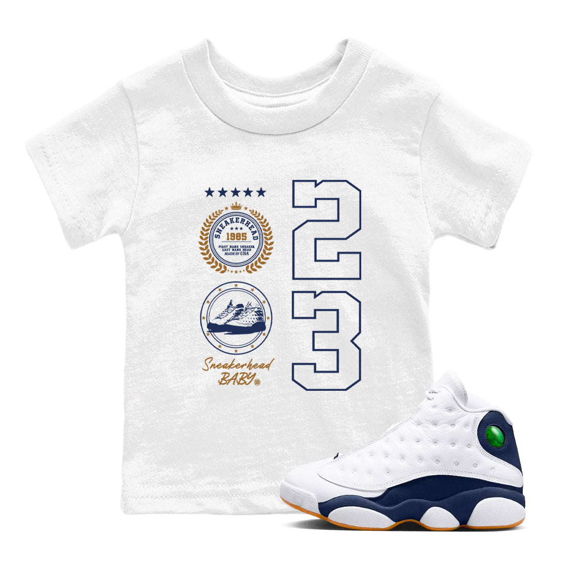 snkmatch Emblem snkmatch Tees Kids - Air Jordan 13 Midnight Navy