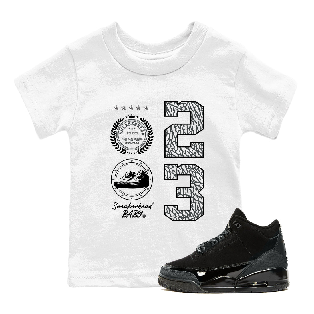 snkmatch Emblem snkmatch Tees Kids - Air Jordan 3 Black Cat