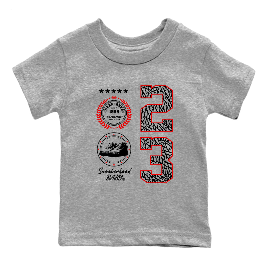 snkmatch Emblem snkmatch Tees Kids - Air Jordan 3 Black Cement