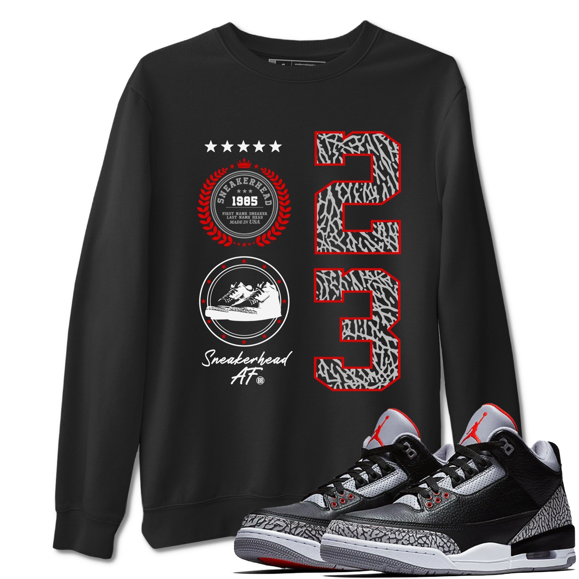 snkmatch Emblem snkmatch Tees - Air Jordan 3 Black Cement