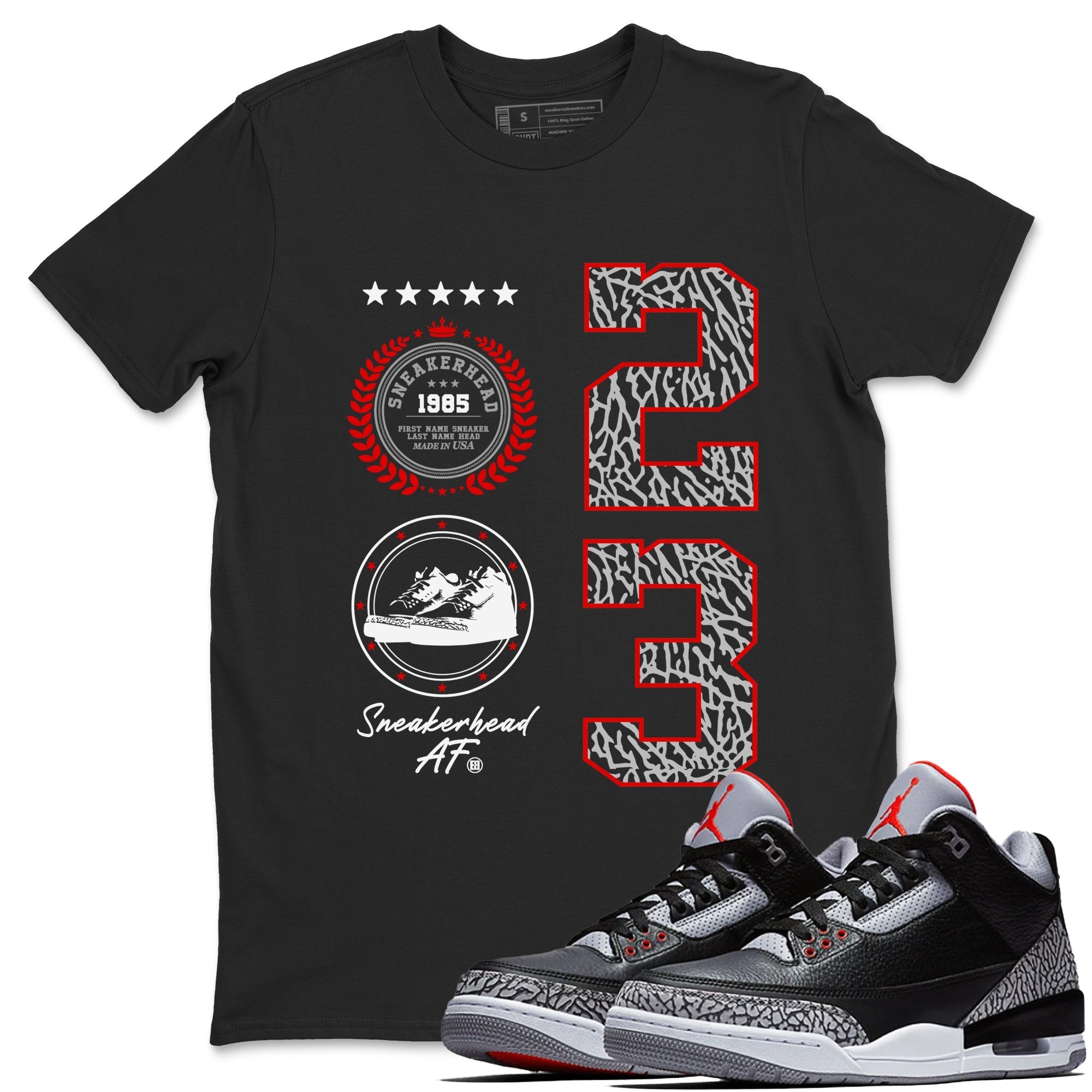 snkmatch Emblem snkmatch Tees - Air Jordan 3 Black Cement