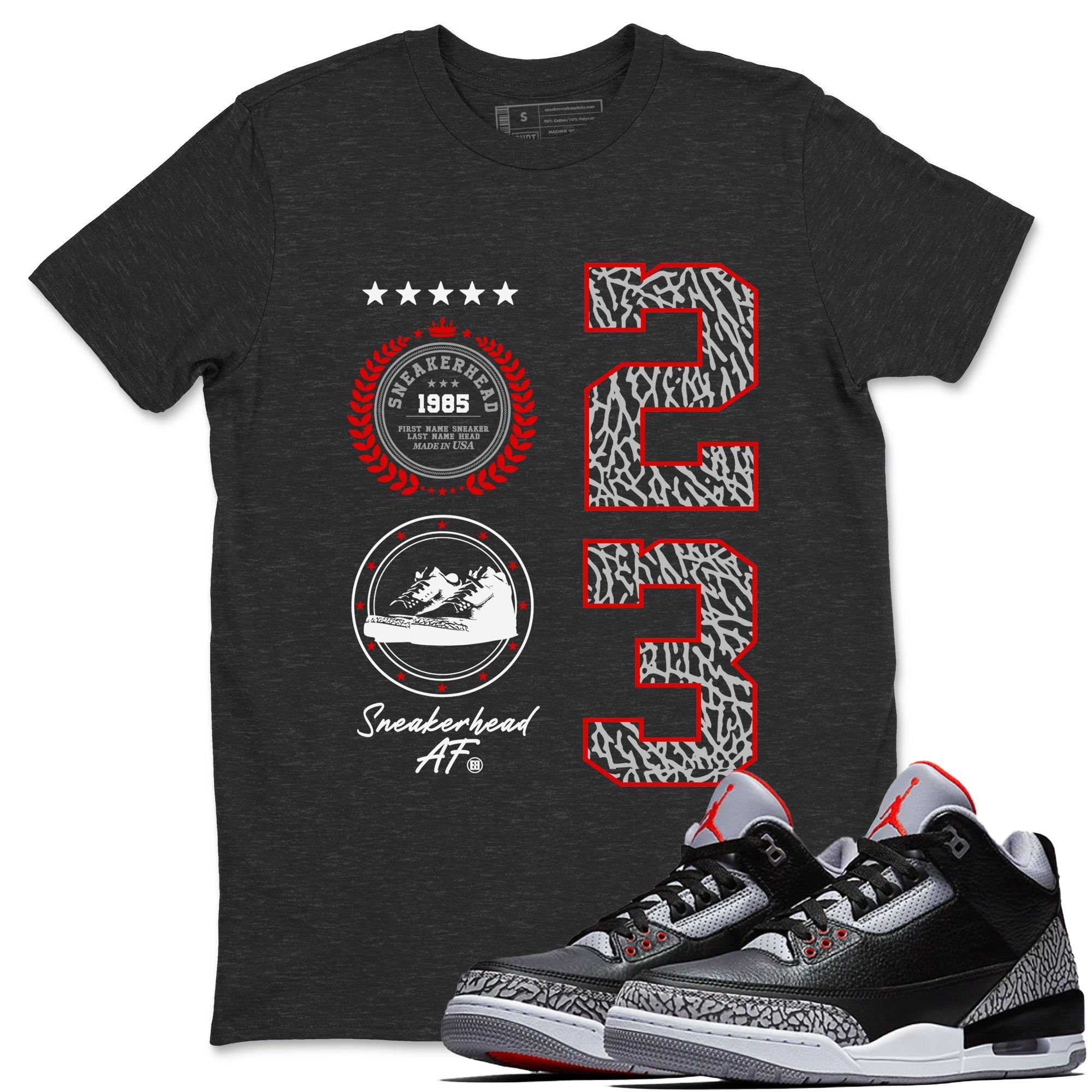 snkmatch Emblem snkmatch Tees - Air Jordan 3 Black Cement