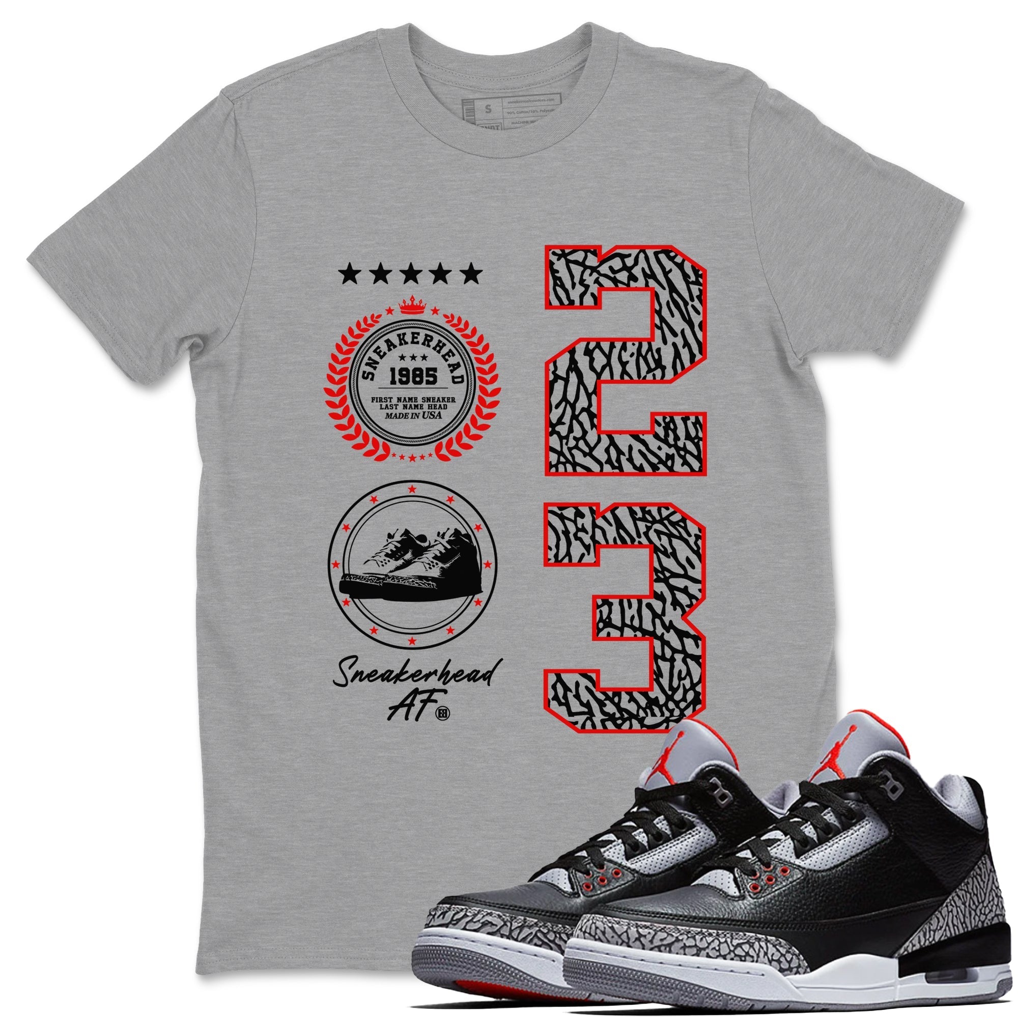 snkmatch Emblem snkmatch Tees - Air Jordan 3 Black Cement