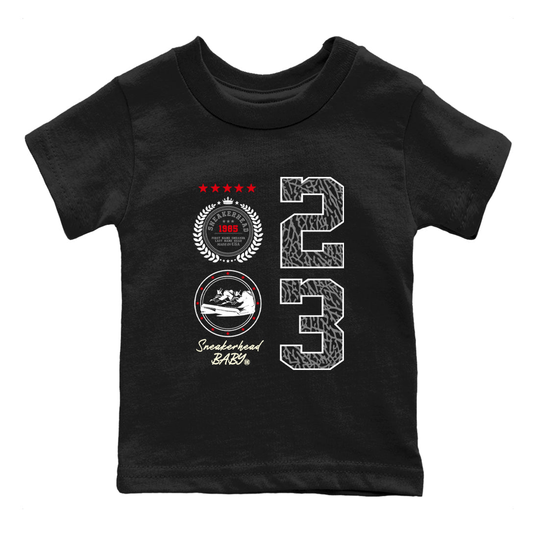 snkmatch Emblem snkmatch Tees Kids - Air Jordan 3 Cement Grey