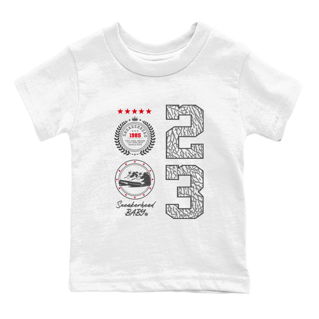 snkmatch Emblem snkmatch Tees Kids - Air Jordan 3 Cement Grey