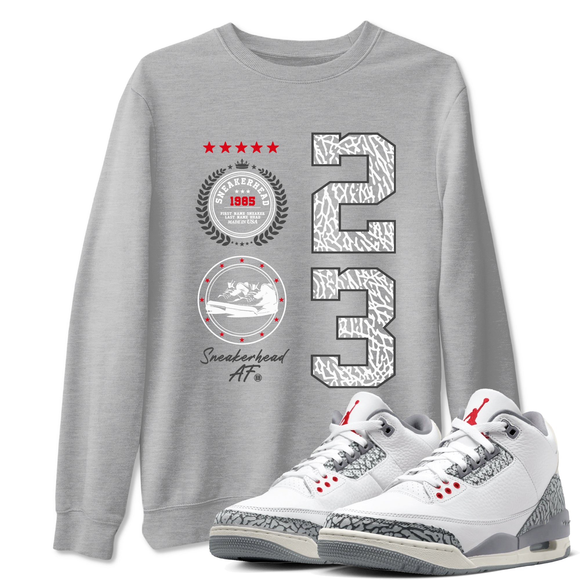 snkmatch Emblem snkmatch Tees - Air Jordan 3 Cement Grey