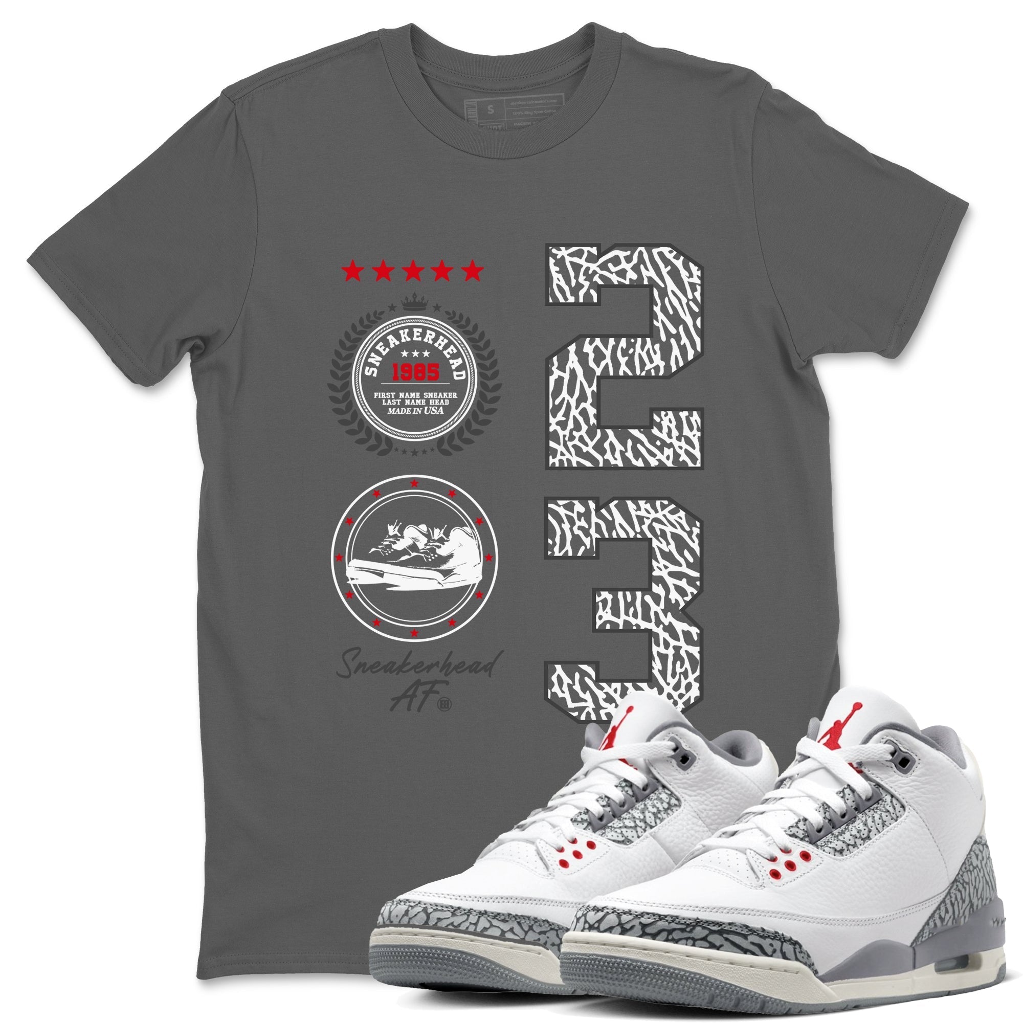 snkmatch Emblem snkmatch Tees - Air Jordan 3 Cement Grey