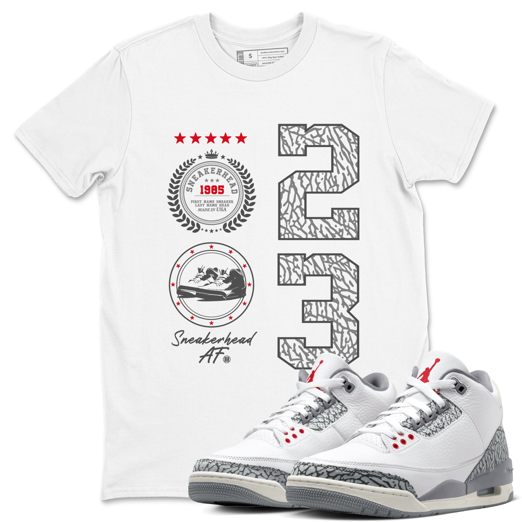 snkmatch Emblem snkmatch Tees - Air Jordan 3 Cement Grey
