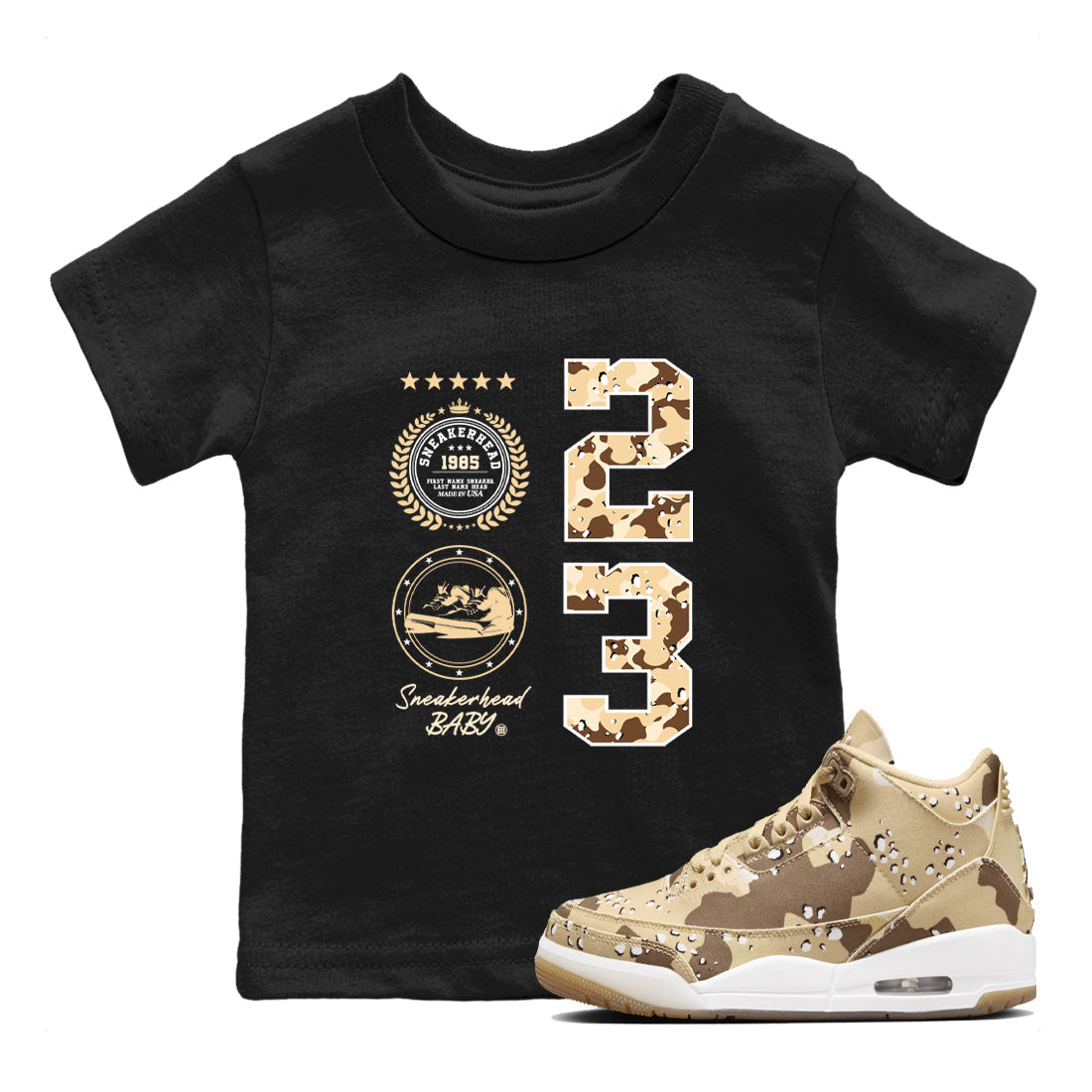 snkmatch Emblem snkmatch Tees Kids - Air Jordan 3 Desert Camo