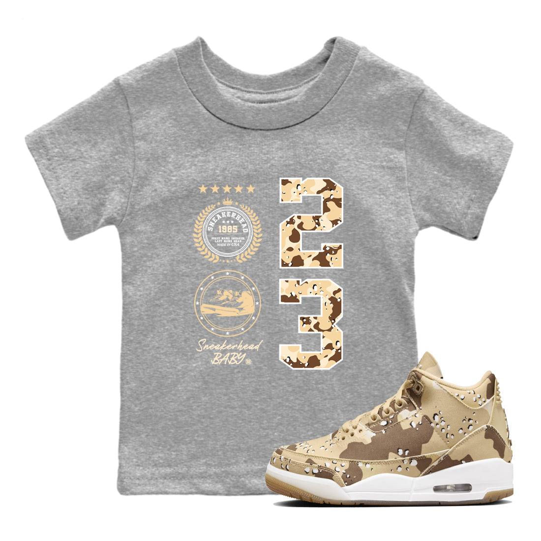 snkmatch Emblem snkmatch Tees Kids - Air Jordan 3 Desert Camo