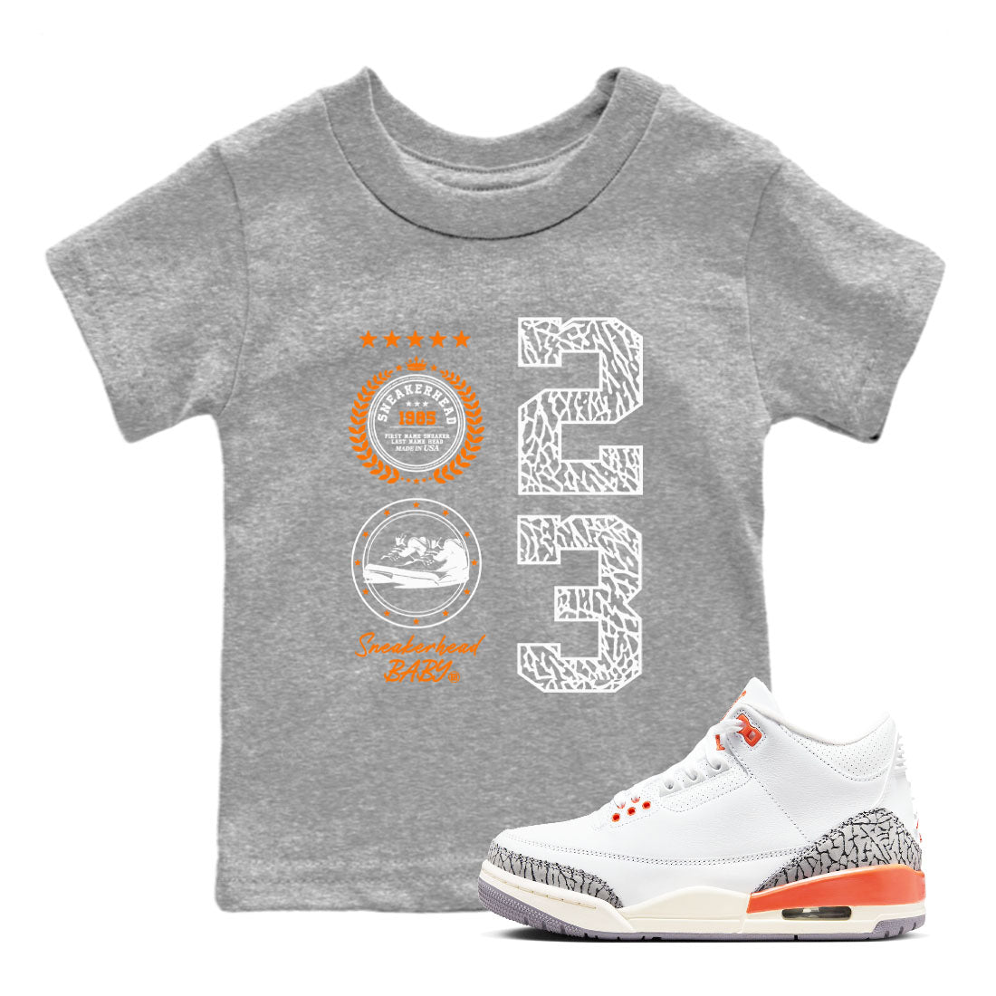 snkmatch Emblem snkmatch Tees Kids - Air Jordan 3 Georgia Peach