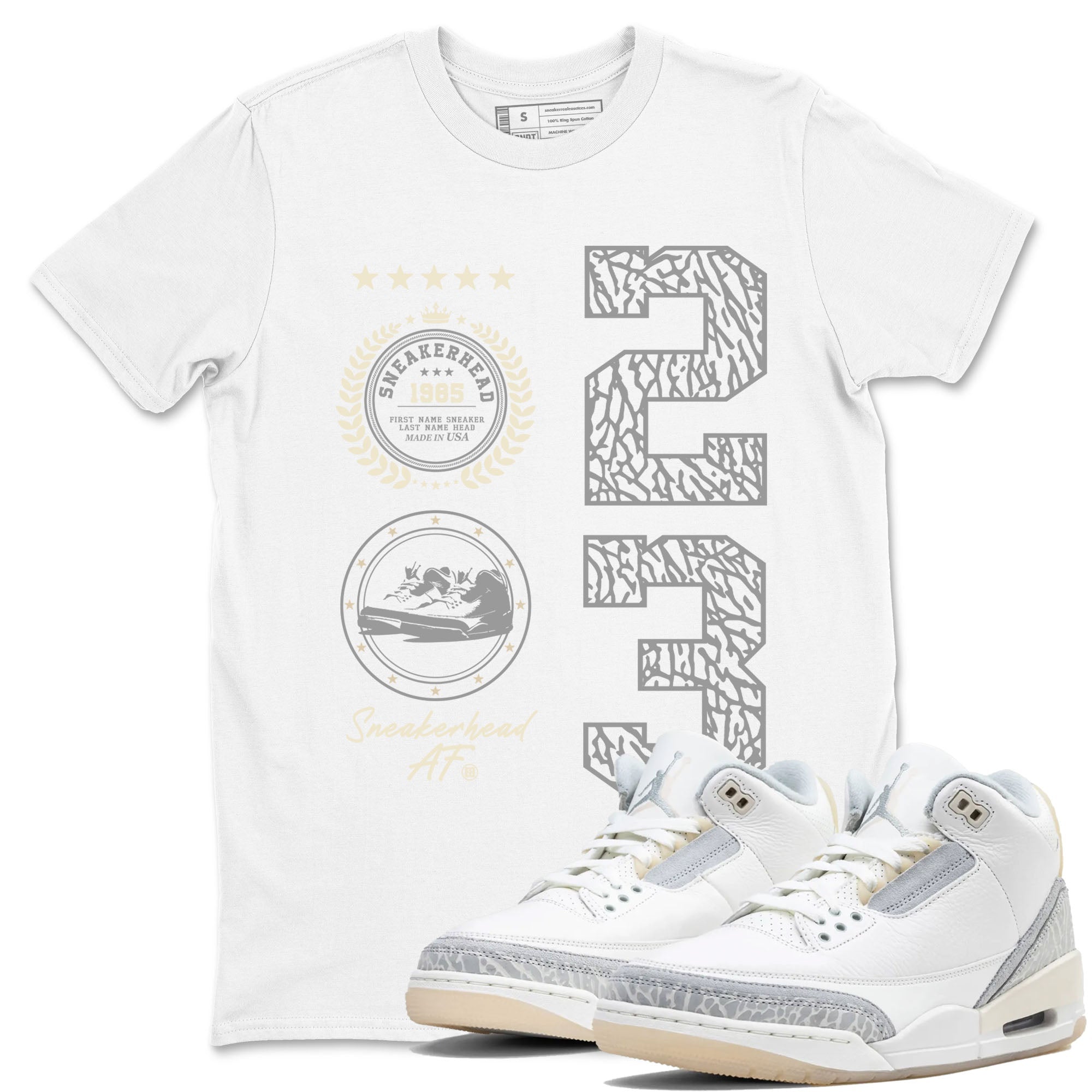snkmatch Emblem snkmatch Tees - Air Jordan 3 Ivory