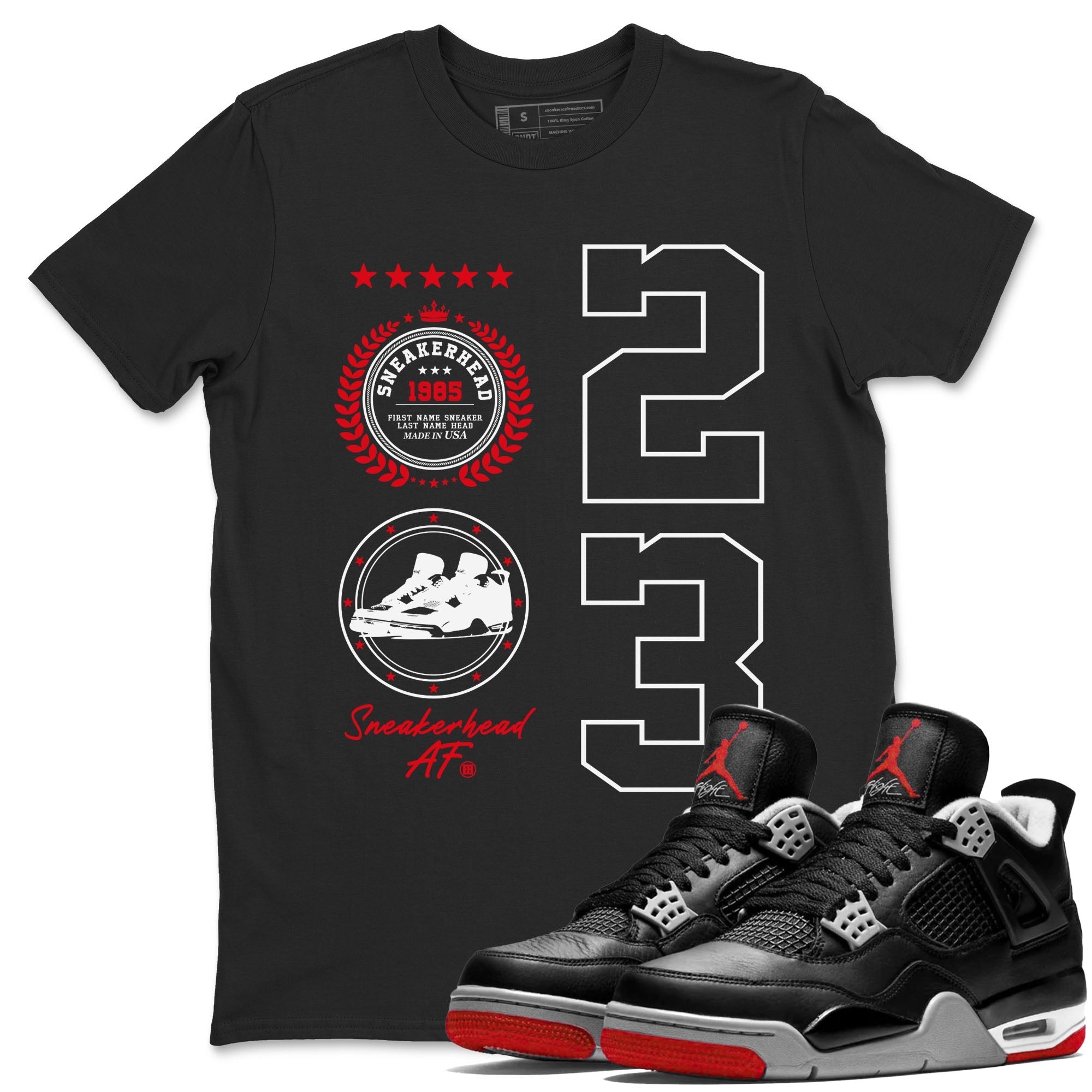 snkmatch Emblem snkmatch Tees - Air Jordan 4 Bred Reimagined