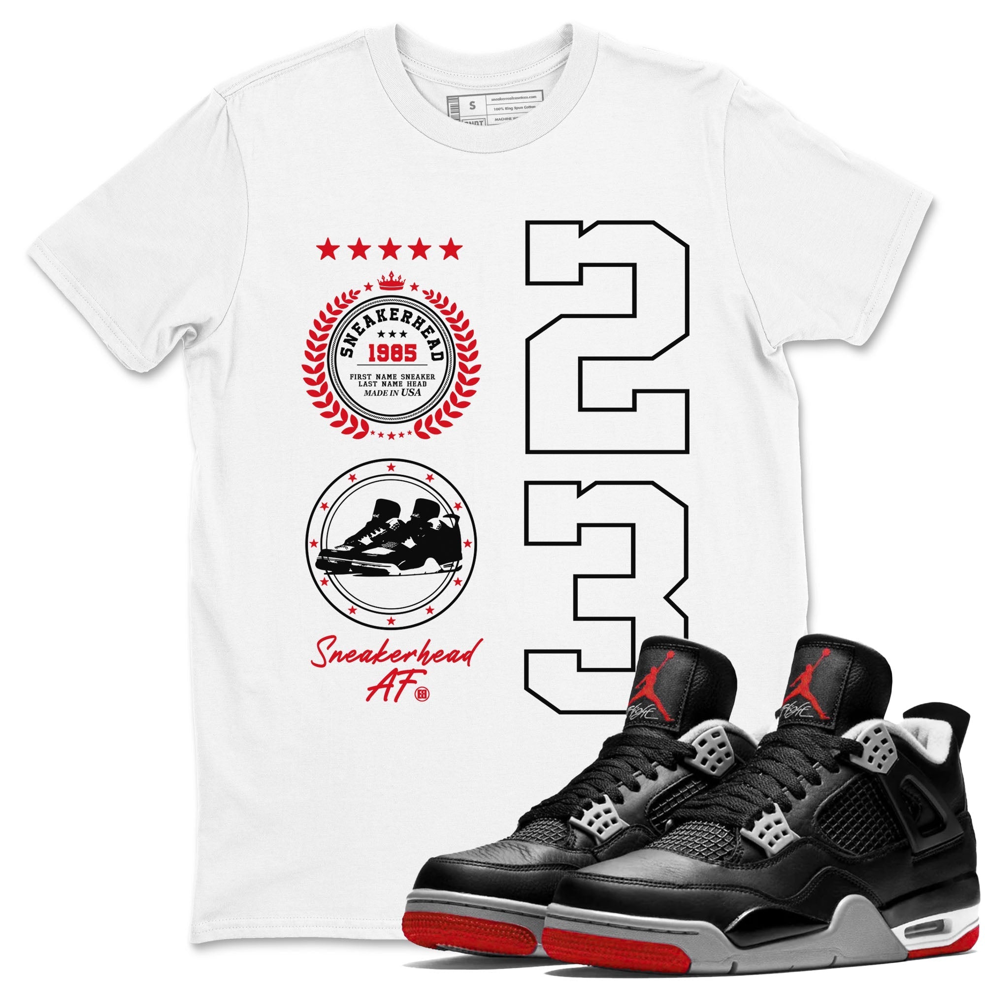 snkmatch Emblem snkmatch Tees - Air Jordan 4 Bred Reimagined